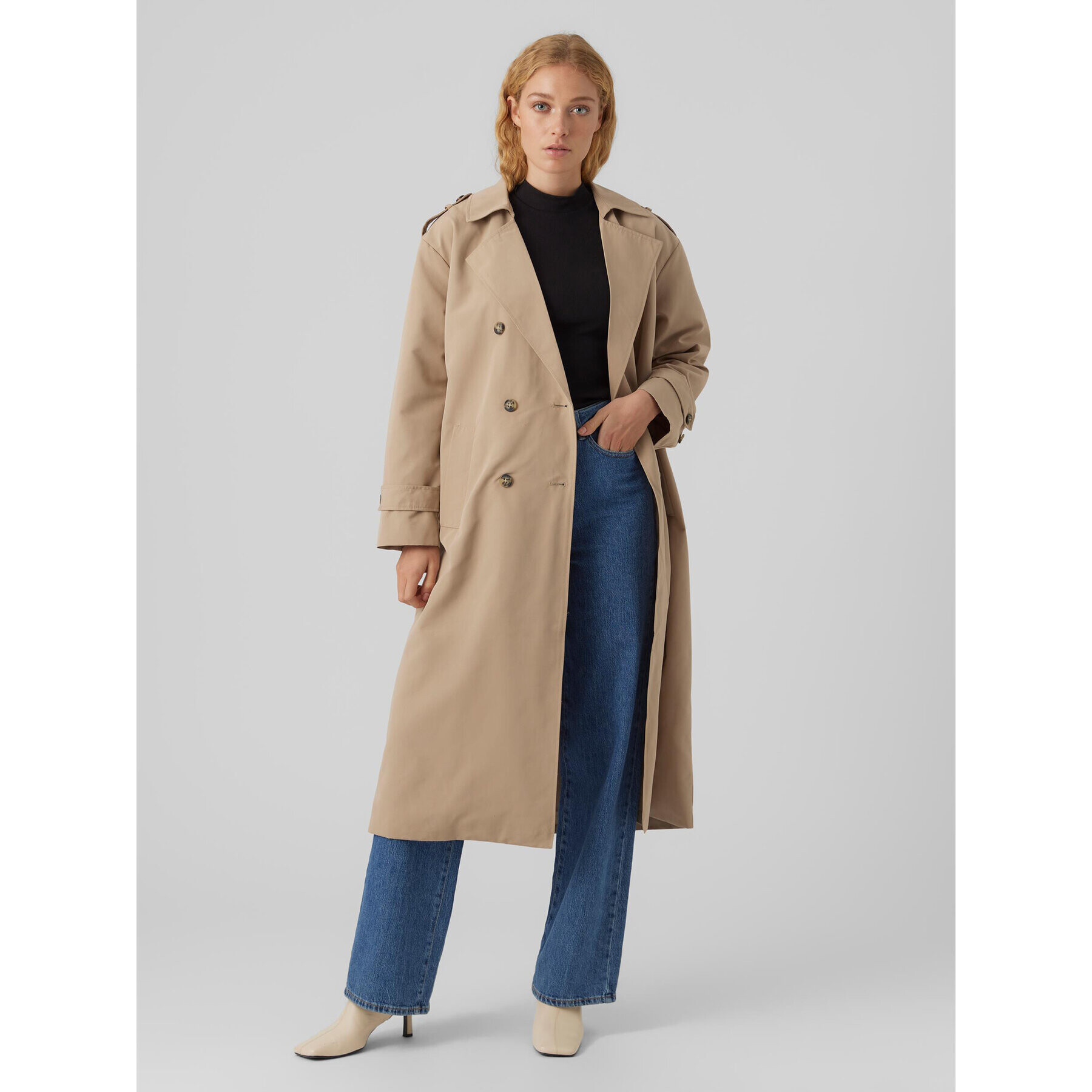 Vero Moda Trench Chloe 10278917 Bej Regular Fit - Pled.ro