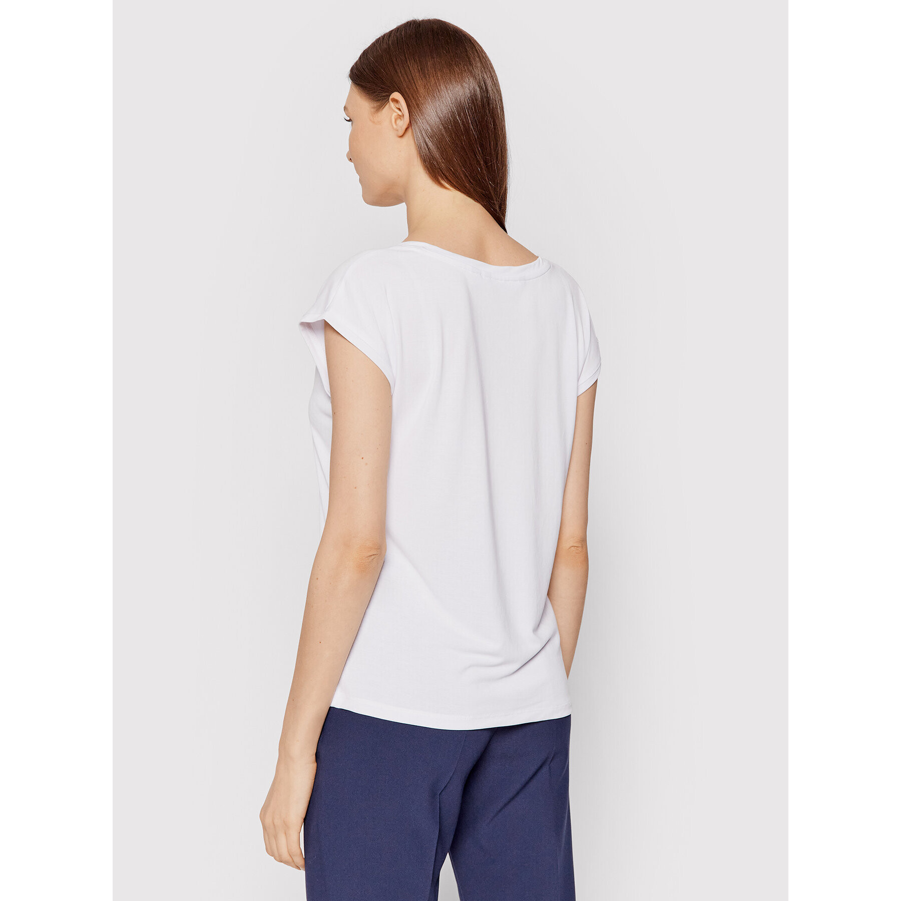 Vero Moda Tricou Filli 10247666 Alb Regular Fit - Pled.ro