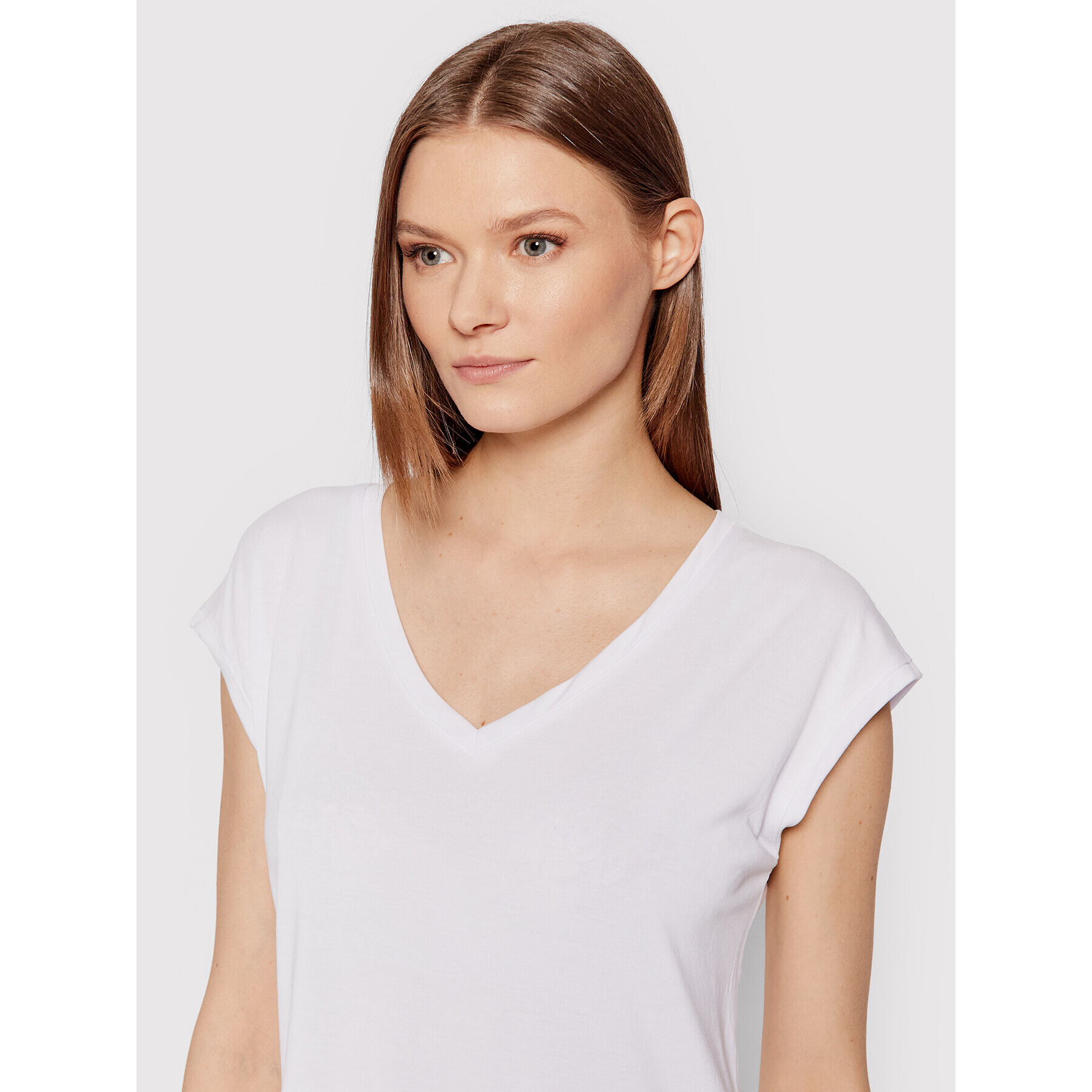 Vero Moda Tricou Filli 10247666 Alb Regular Fit - Pled.ro