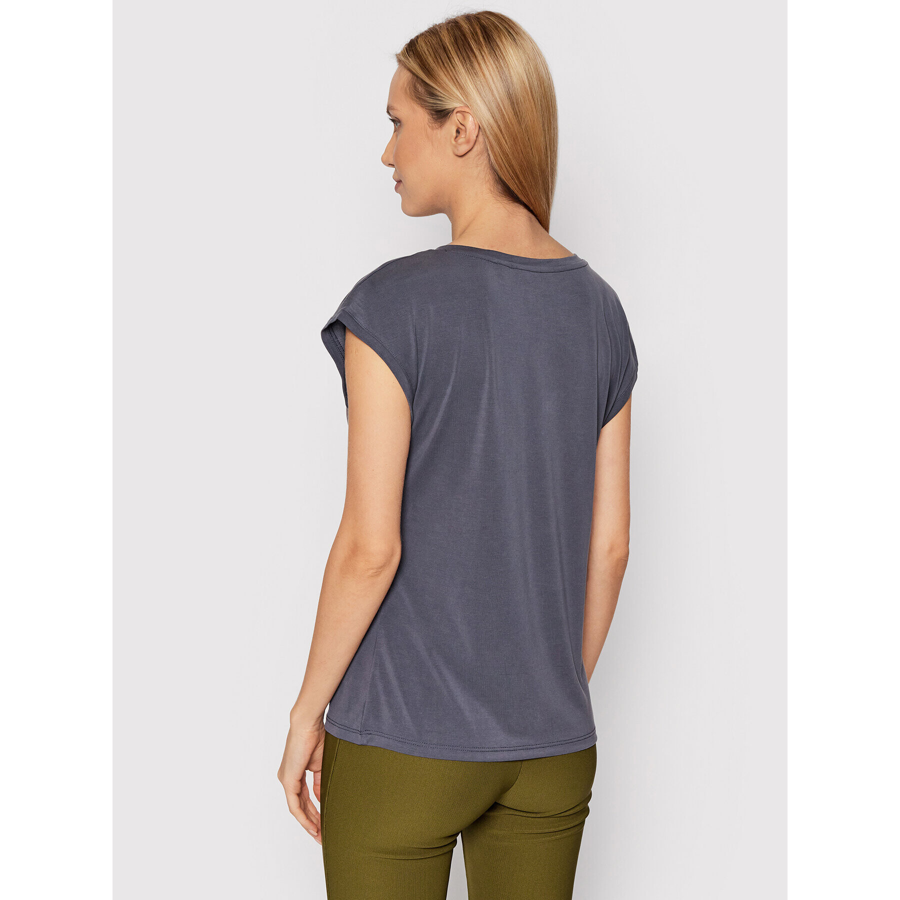 Vero Moda Tricou Filli 10247666 Gri Regular Fit - Pled.ro