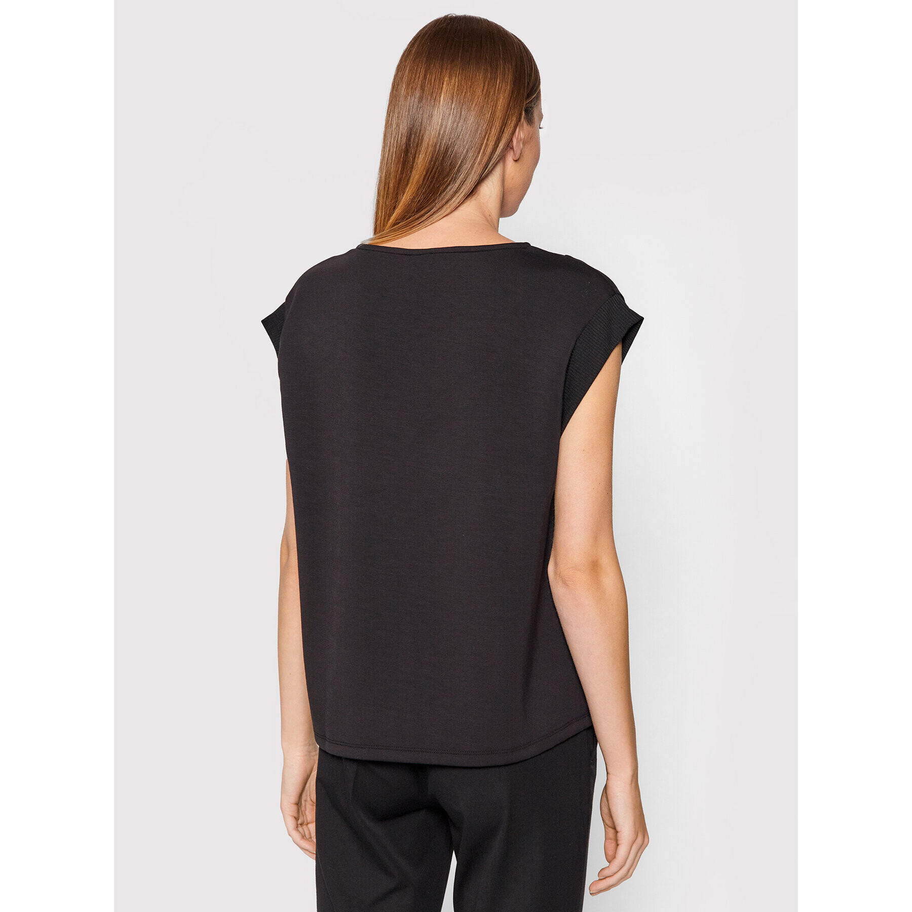 Vero Moda Tricou Silky 10257332 Negru Regular Fit - Pled.ro