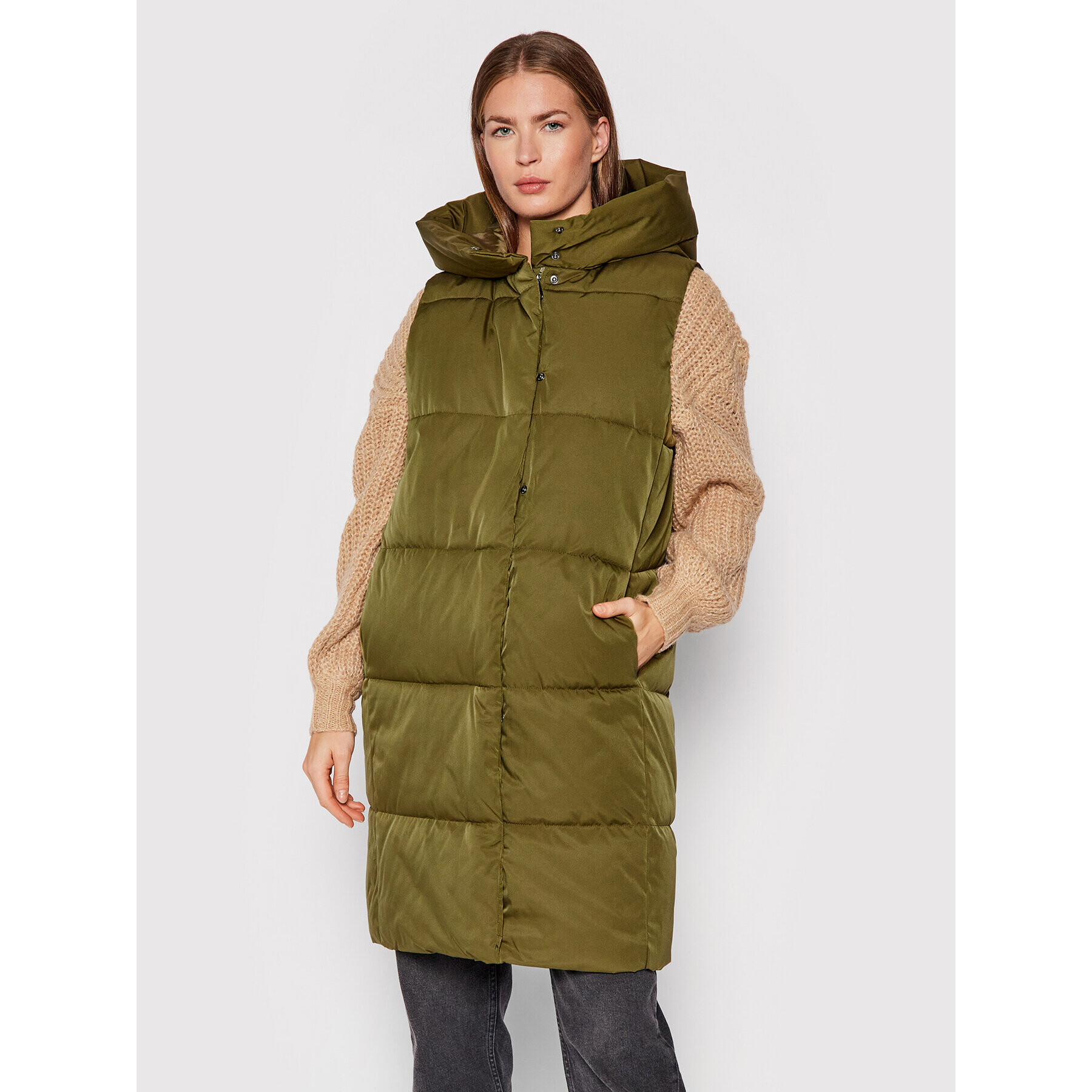 Vero Moda Vestă Stellamacie 10254710 Verde Regular Fit - Pled.ro