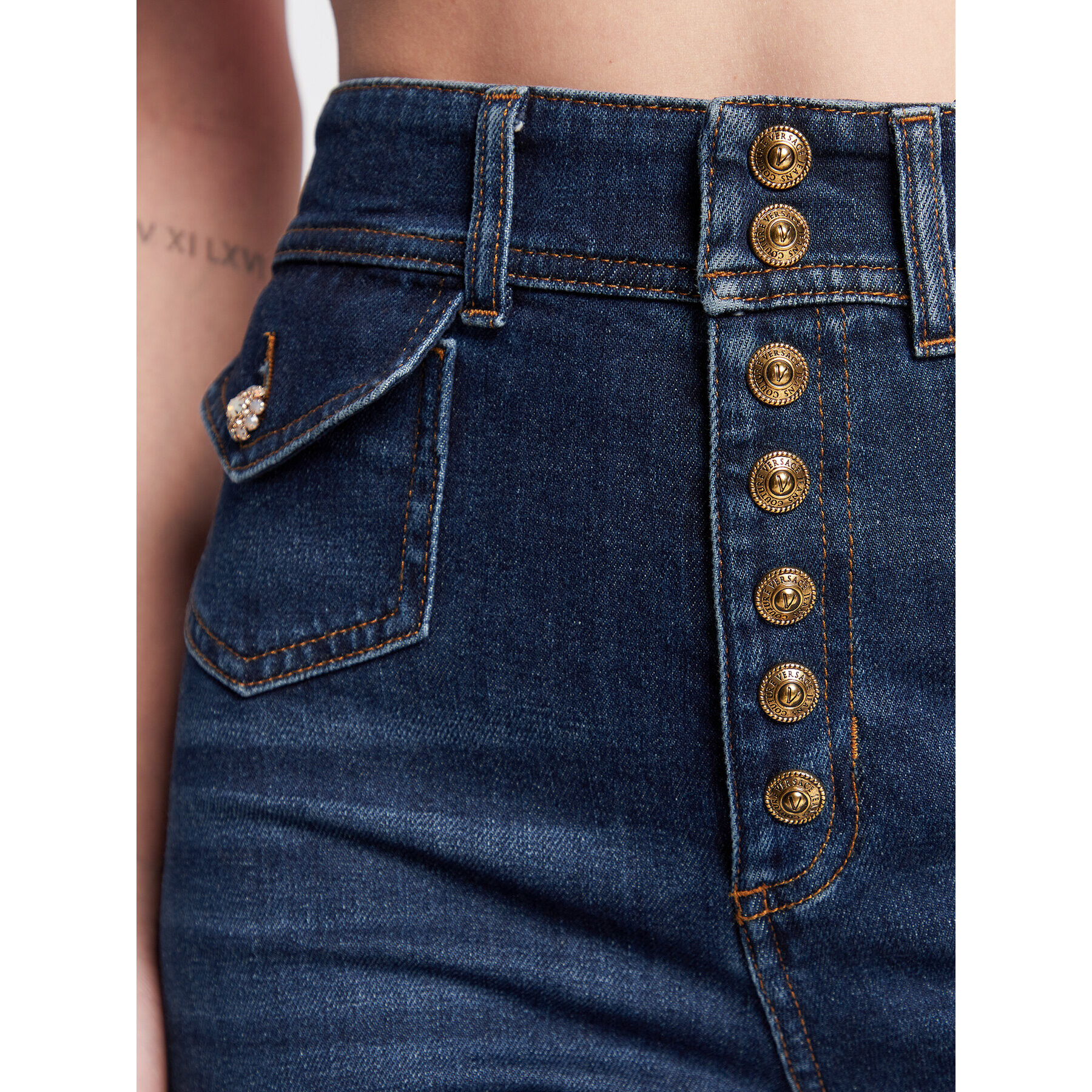 Versace Jeans Couture Blugi 73HAB520 Bleumarin Skinny Fit - Pled.ro