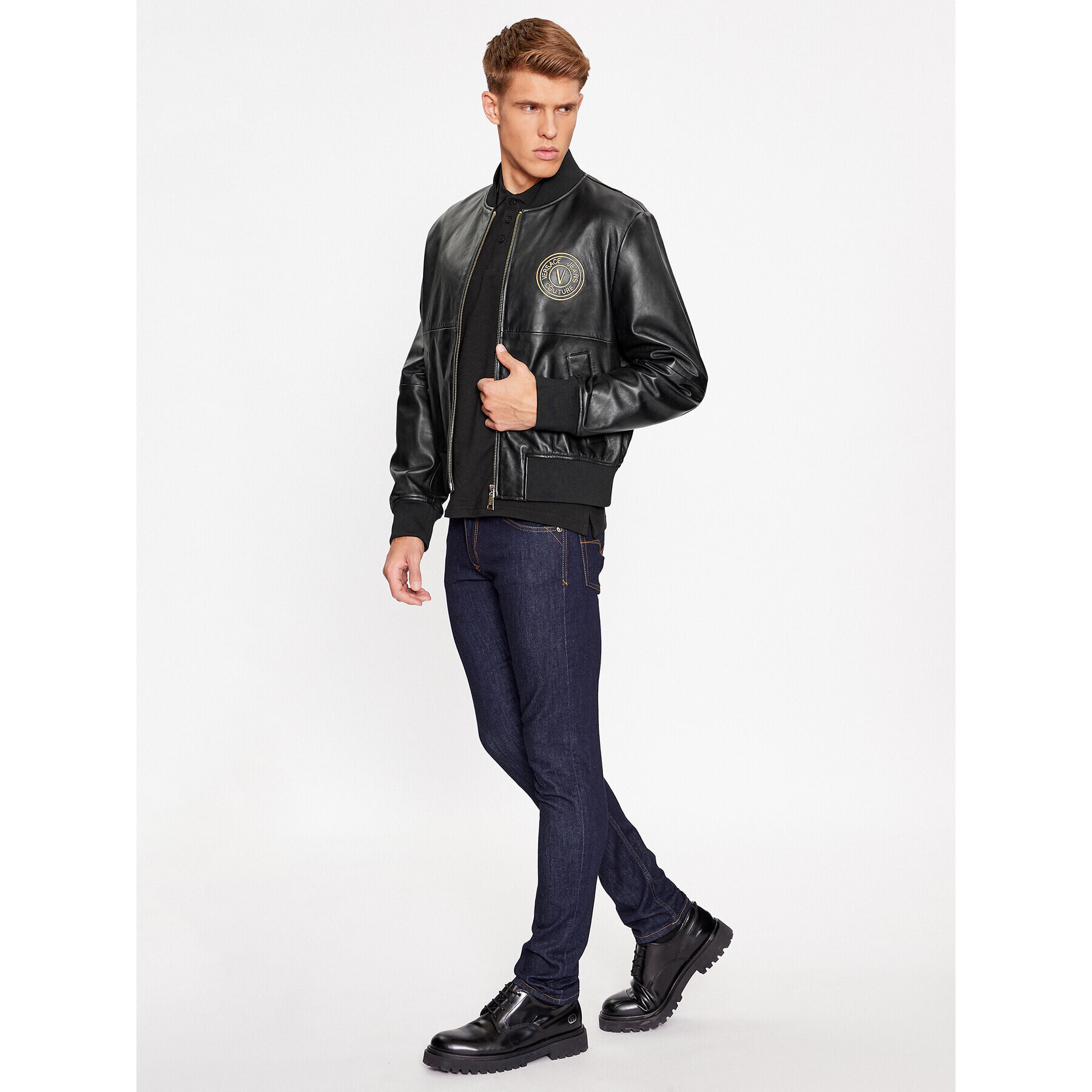 Versace Jeans Couture Blugi 75GAB5R0 Bleumarin Straight Fit - Pled.ro