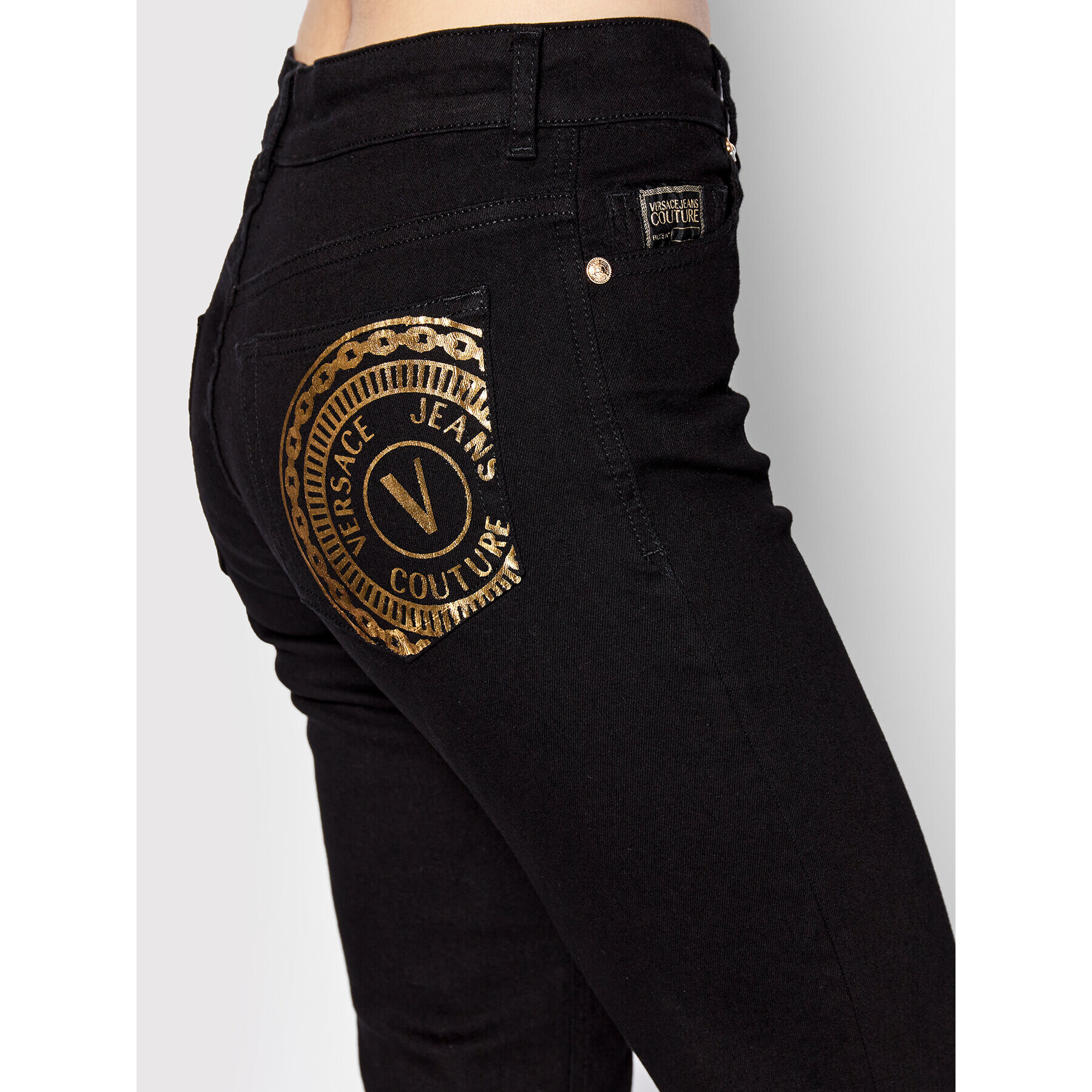 Versace Jeans Couture Blugi St Round 71HABCK1 Negru Skinny Fit - Pled.ro