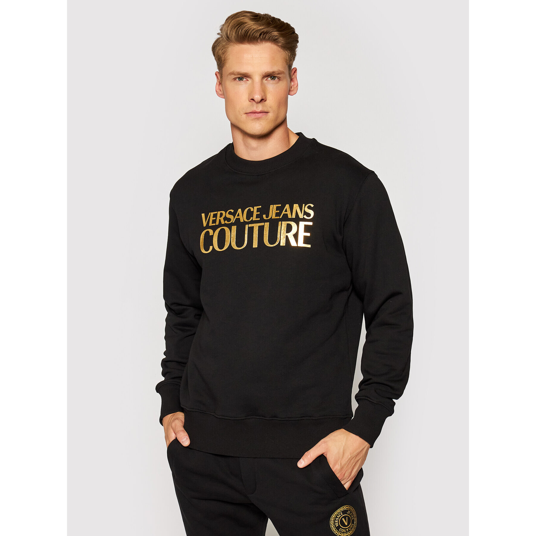 Versace Jeans Couture Bluză 71GAIT08 Negru Regular Fit - Pled.ro