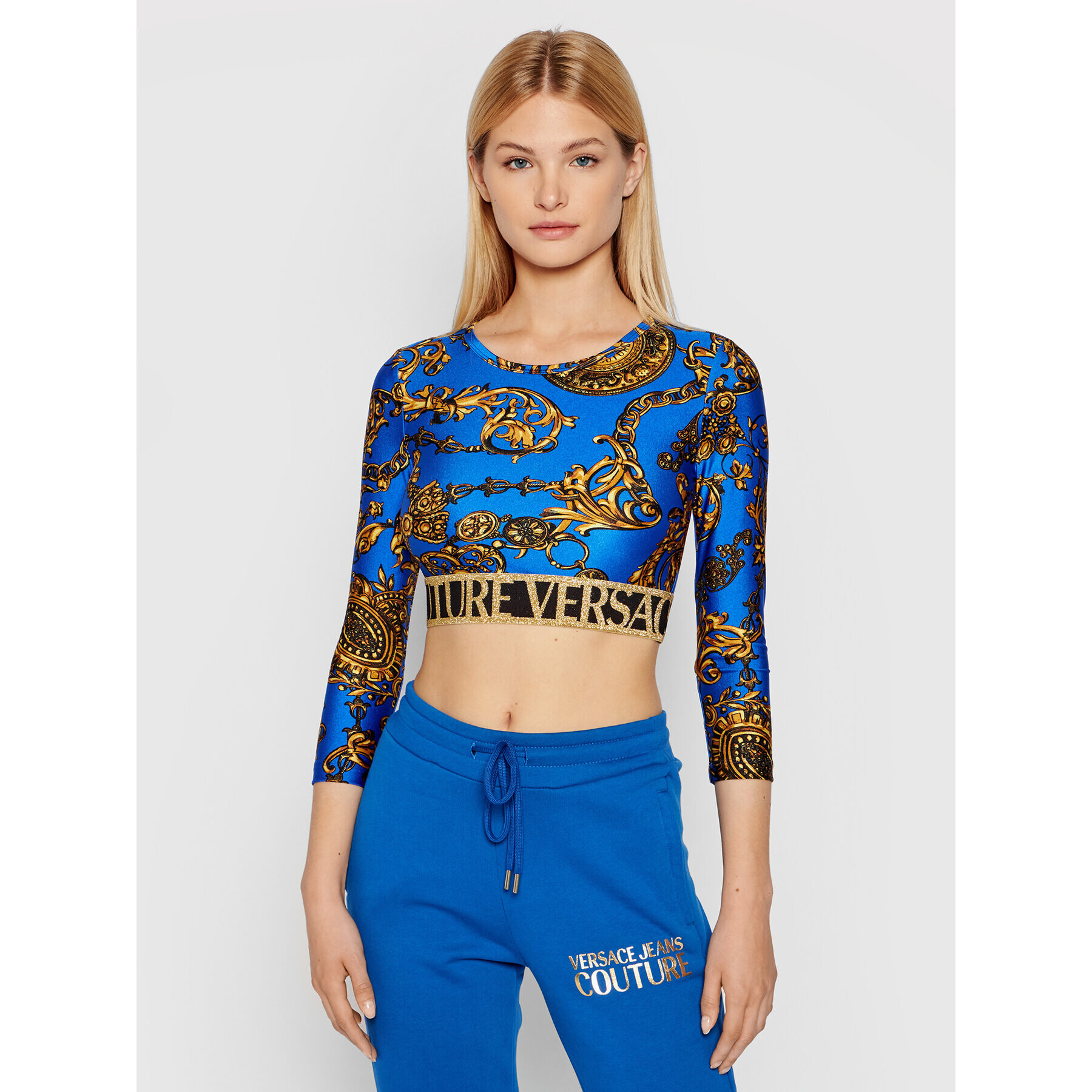 Versace Jeans Couture Bluză 71HAH218 Albastru Regular Fit - Pled.ro