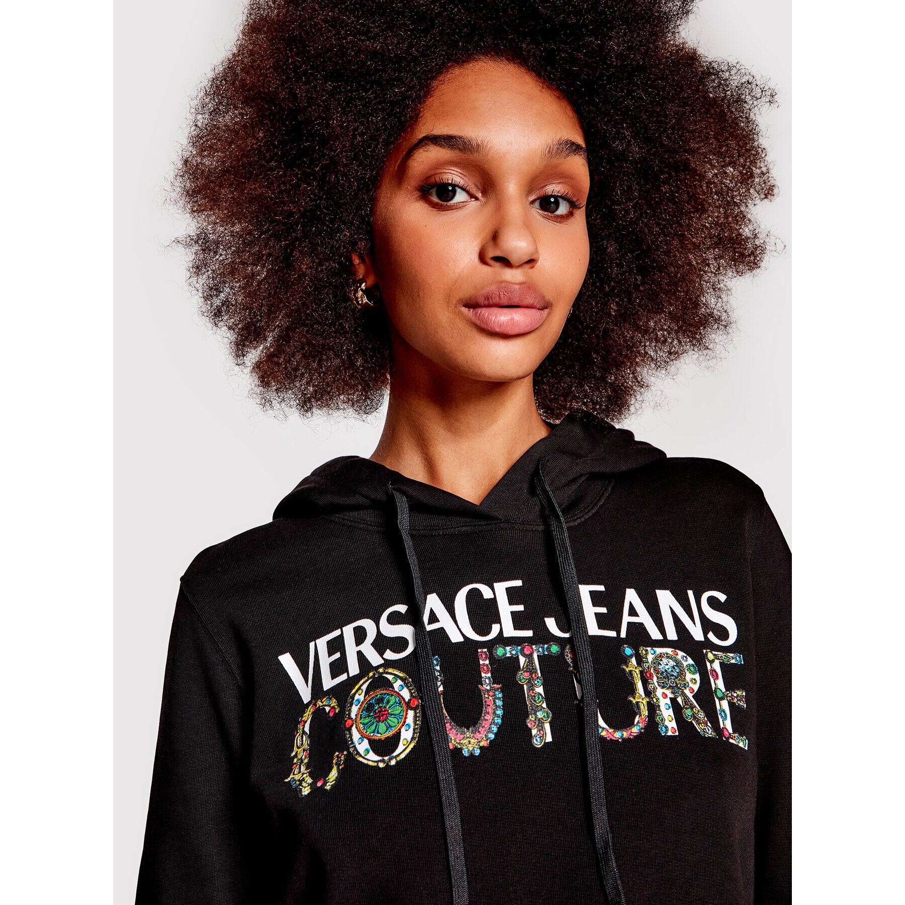 Versace Jeans Couture Bluză 71HAIF04 Negru Regular Fit - Pled.ro