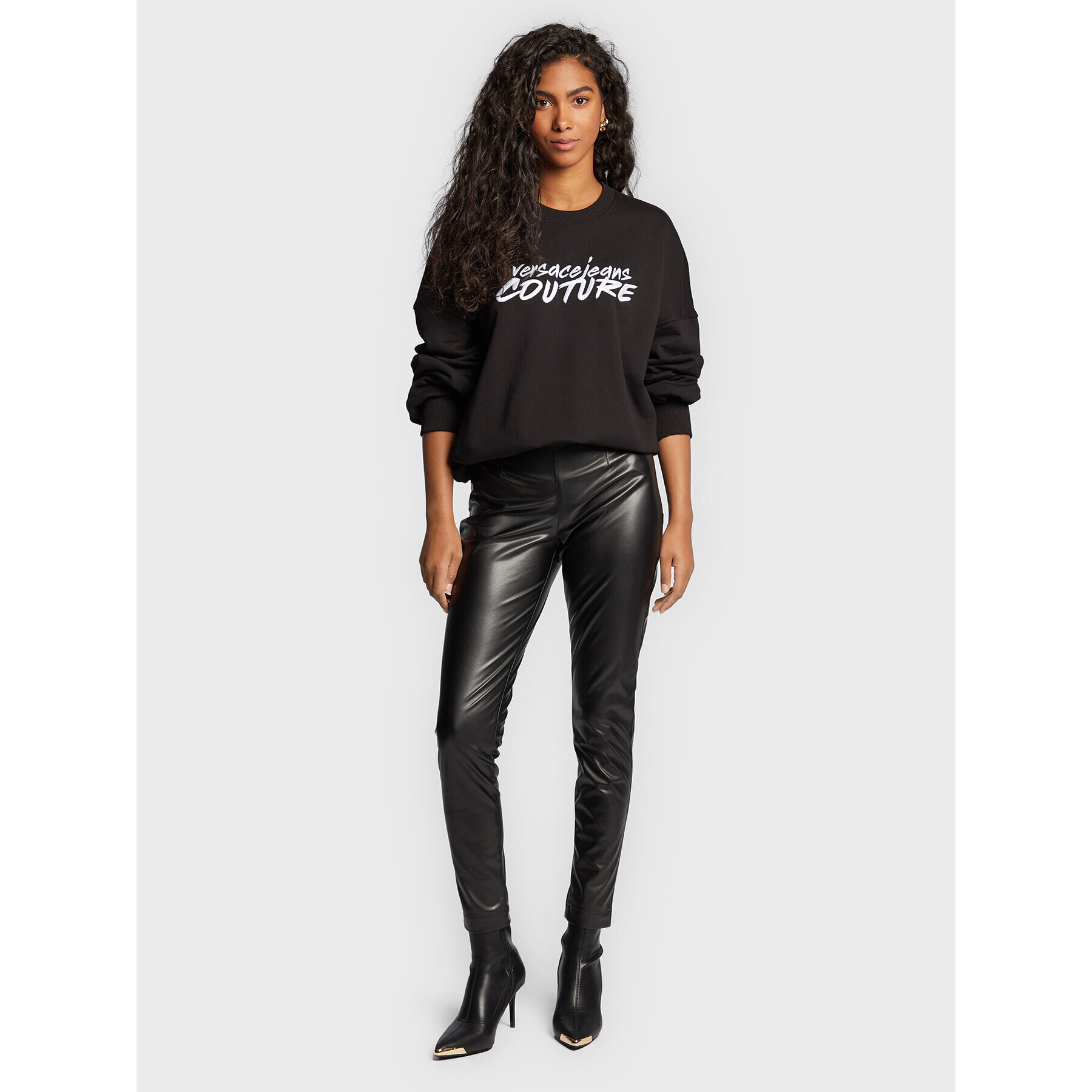 Versace Jeans Couture Bluză 73HAIT15 Negru Relaxed Fit - Pled.ro