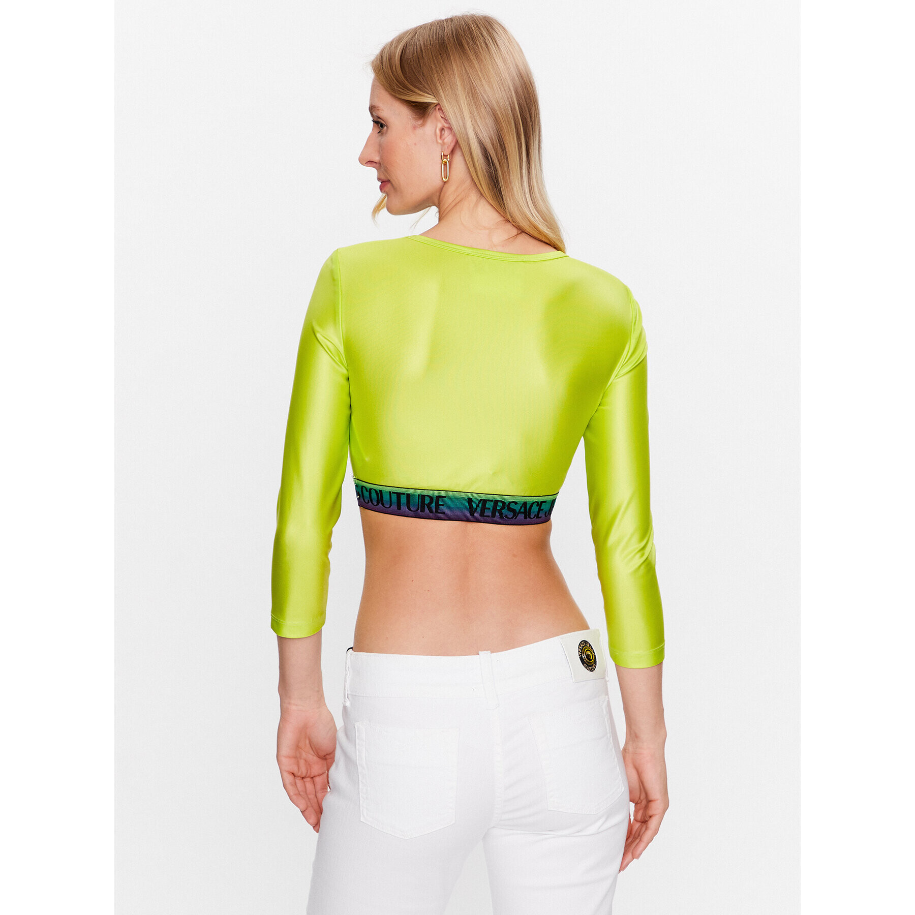 Versace Jeans Couture Bluză 74HAH218 Verde Regular Fit - Pled.ro