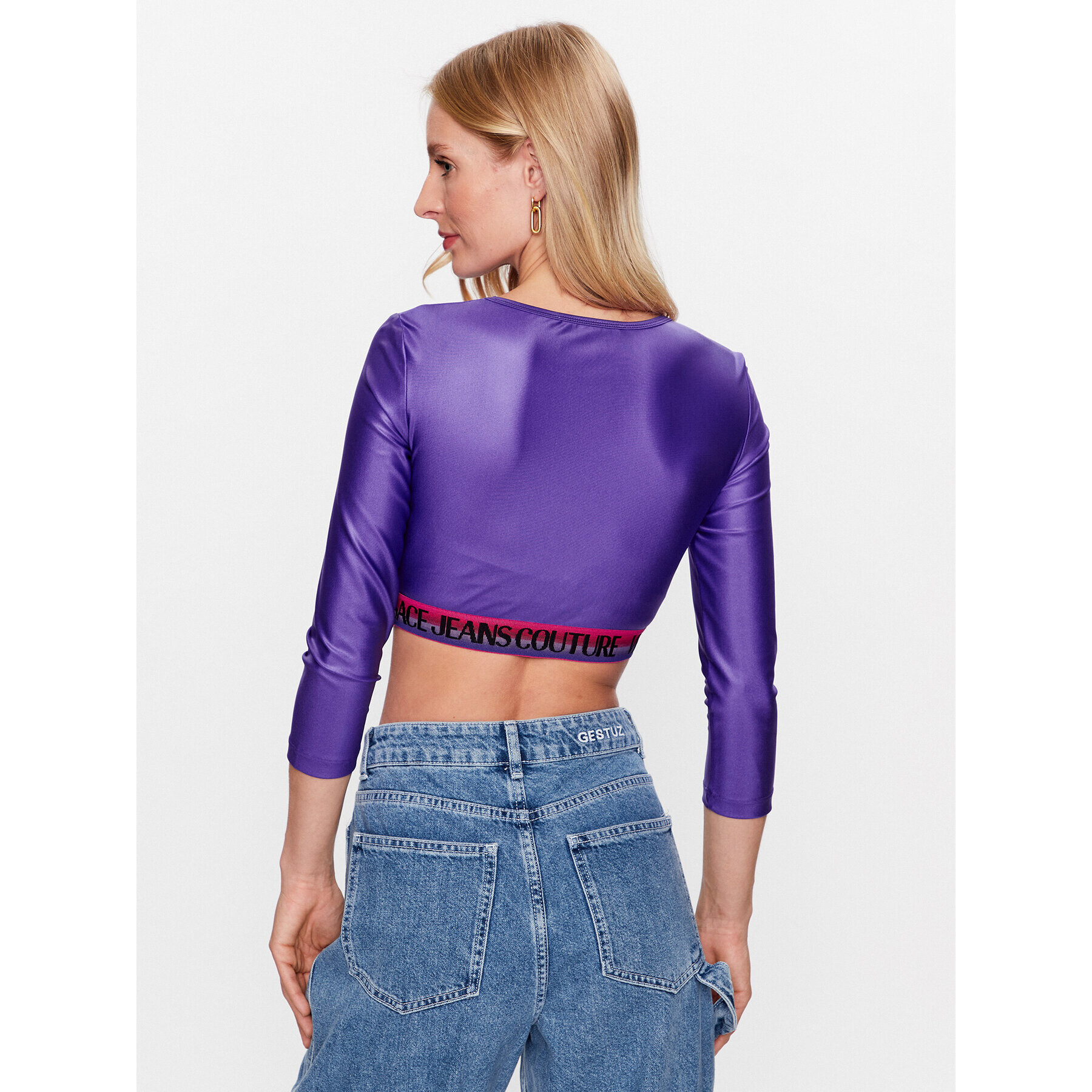 Versace Jeans Couture Bluză 74HAH218 Violet Regular Fit - Pled.ro