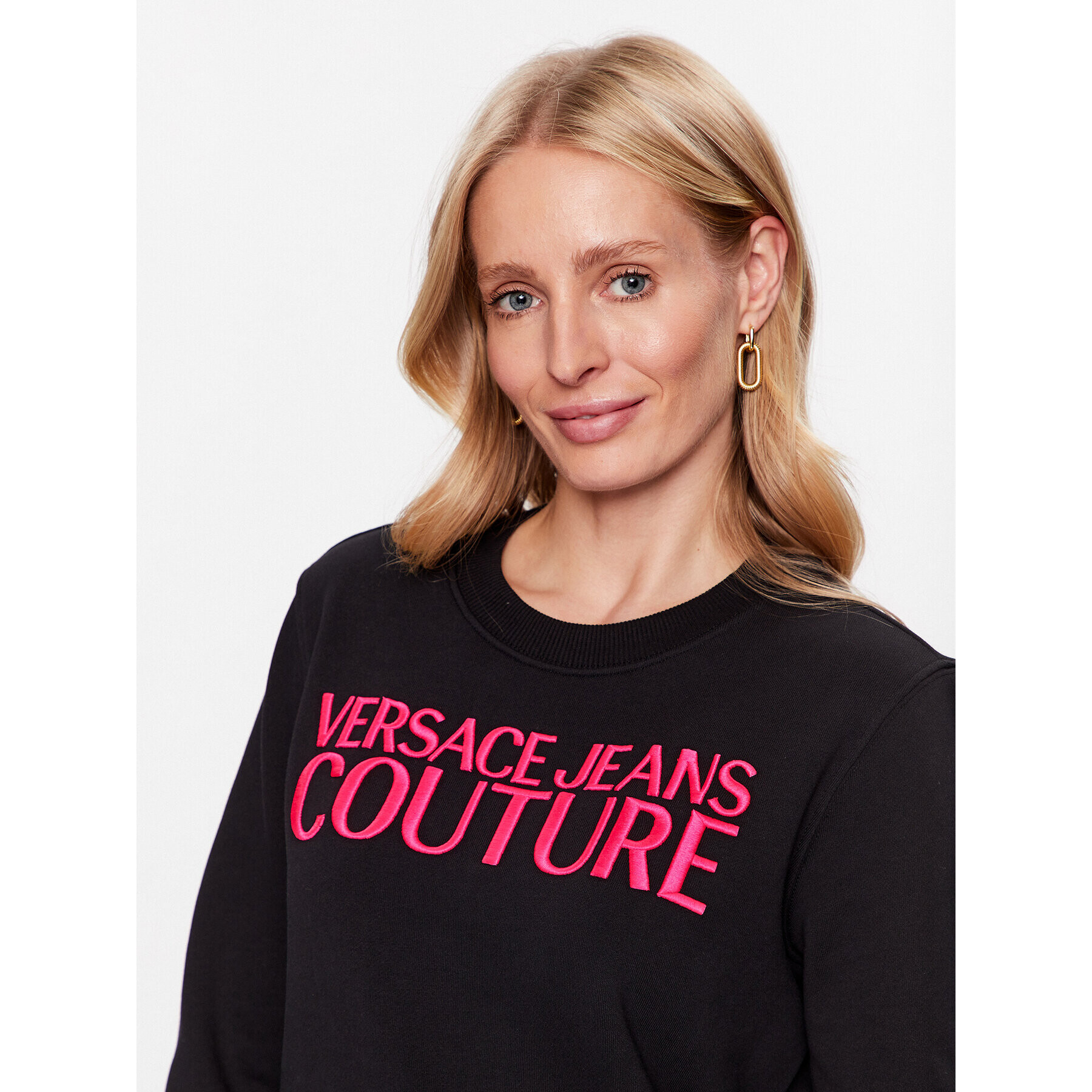 Versace Jeans Couture Bluză 74HAIT02 Negru Regular Fit - Pled.ro