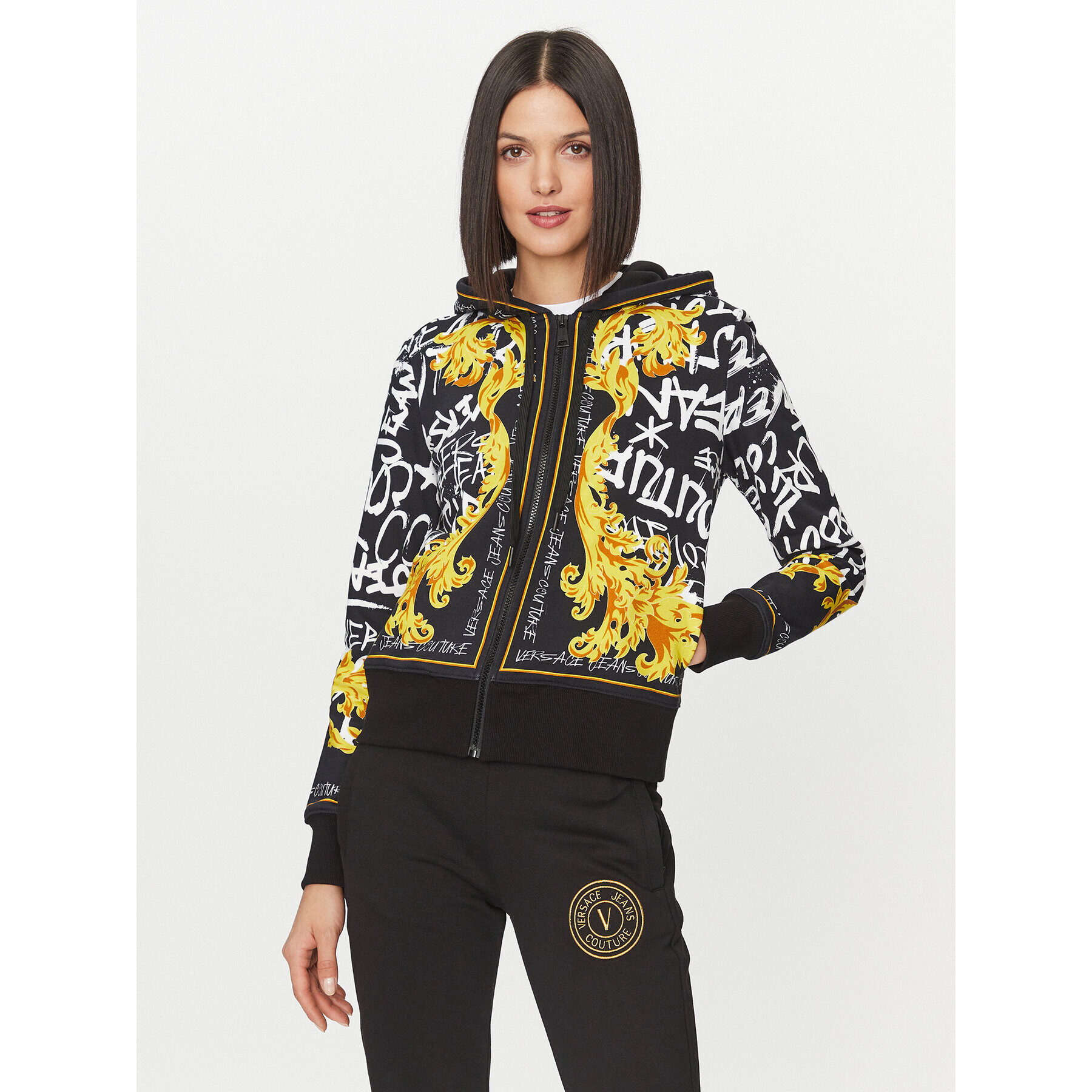 Versace Jeans Couture Bluză 75HAI3A6 Negru Regular Fit - Pled.ro