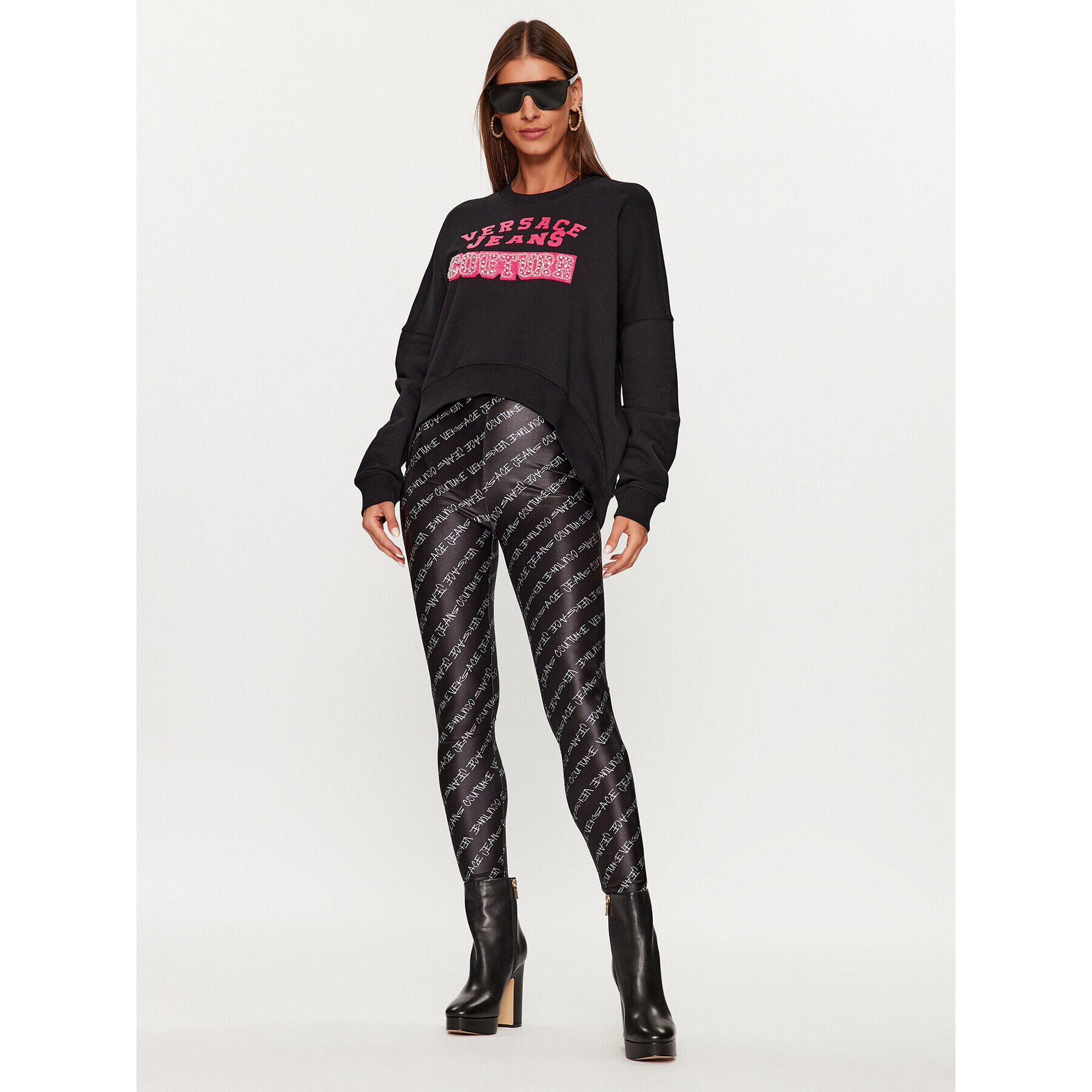 Versace Jeans Couture Bluză 75HAIE07 Negru Regular Fit - Pled.ro