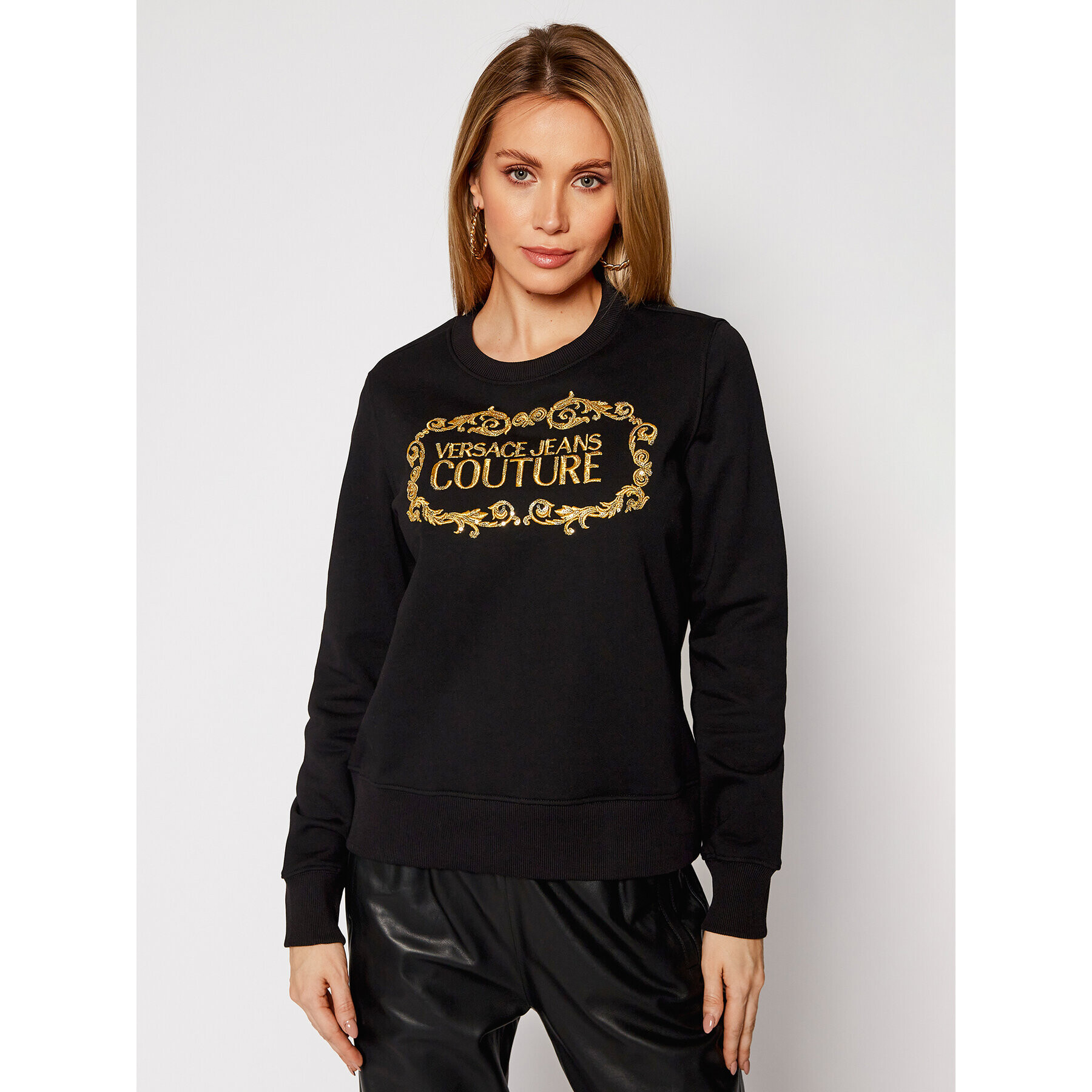 Versace Jeans Couture Bluză B6HWA7TM Negru Regular Fit - Pled.ro