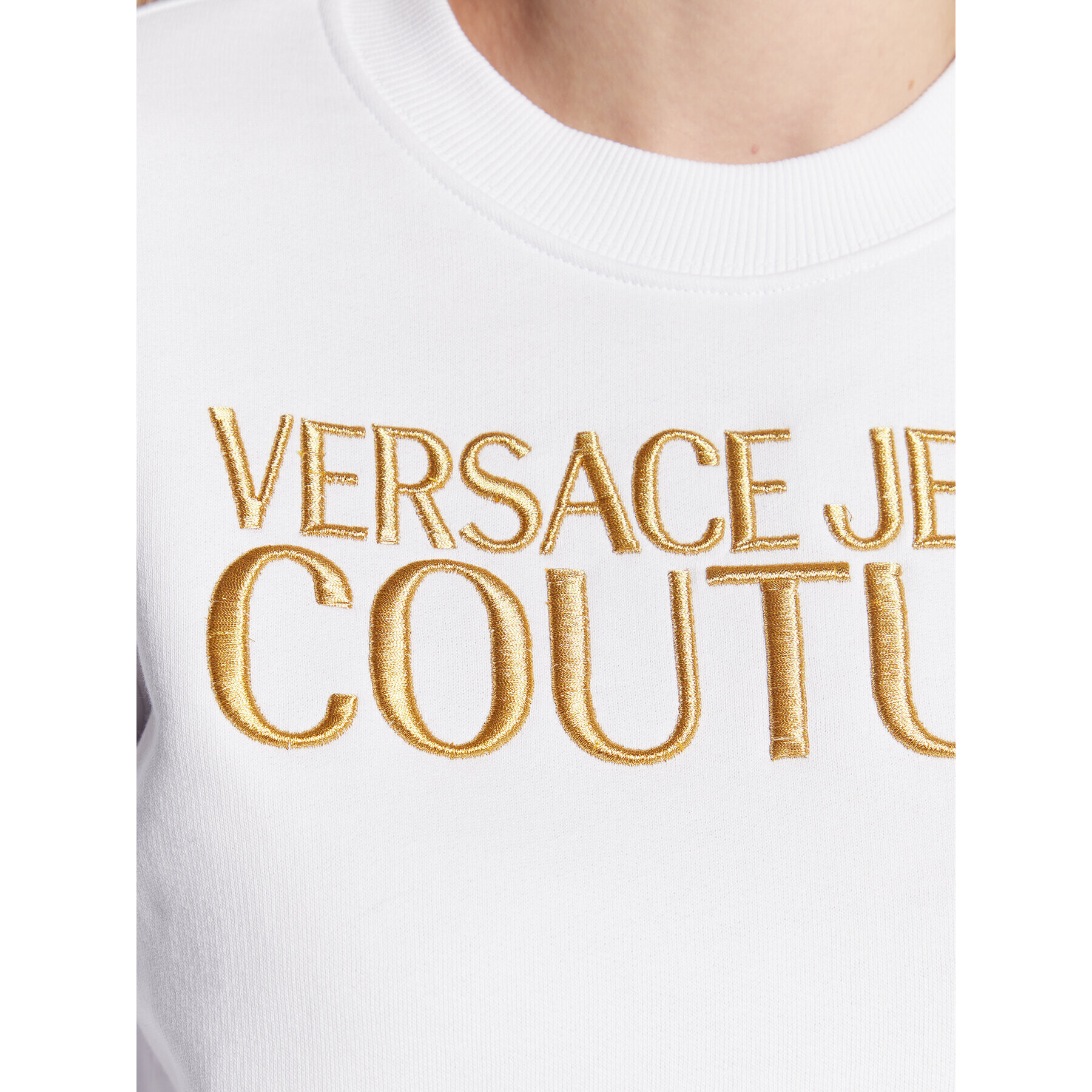 Versace Jeans Couture Bluză Logo 73HAIT01 Alb Regular Fit - Pled.ro