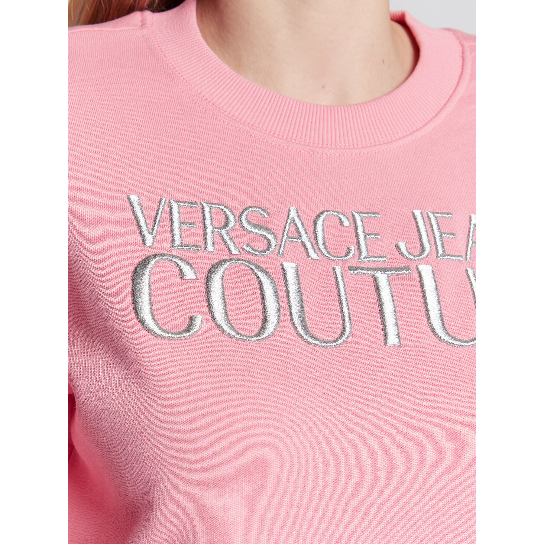 Versace Jeans Couture Bluză Logo 73HAIT01 Roz Regular Fit - Pled.ro