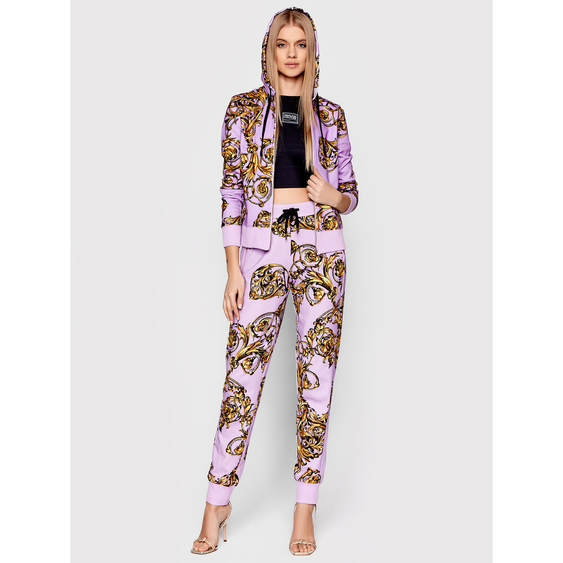 Versace Jeans Couture Bluză Regalia 72HAI306 Violet Regular Fit - Pled.ro