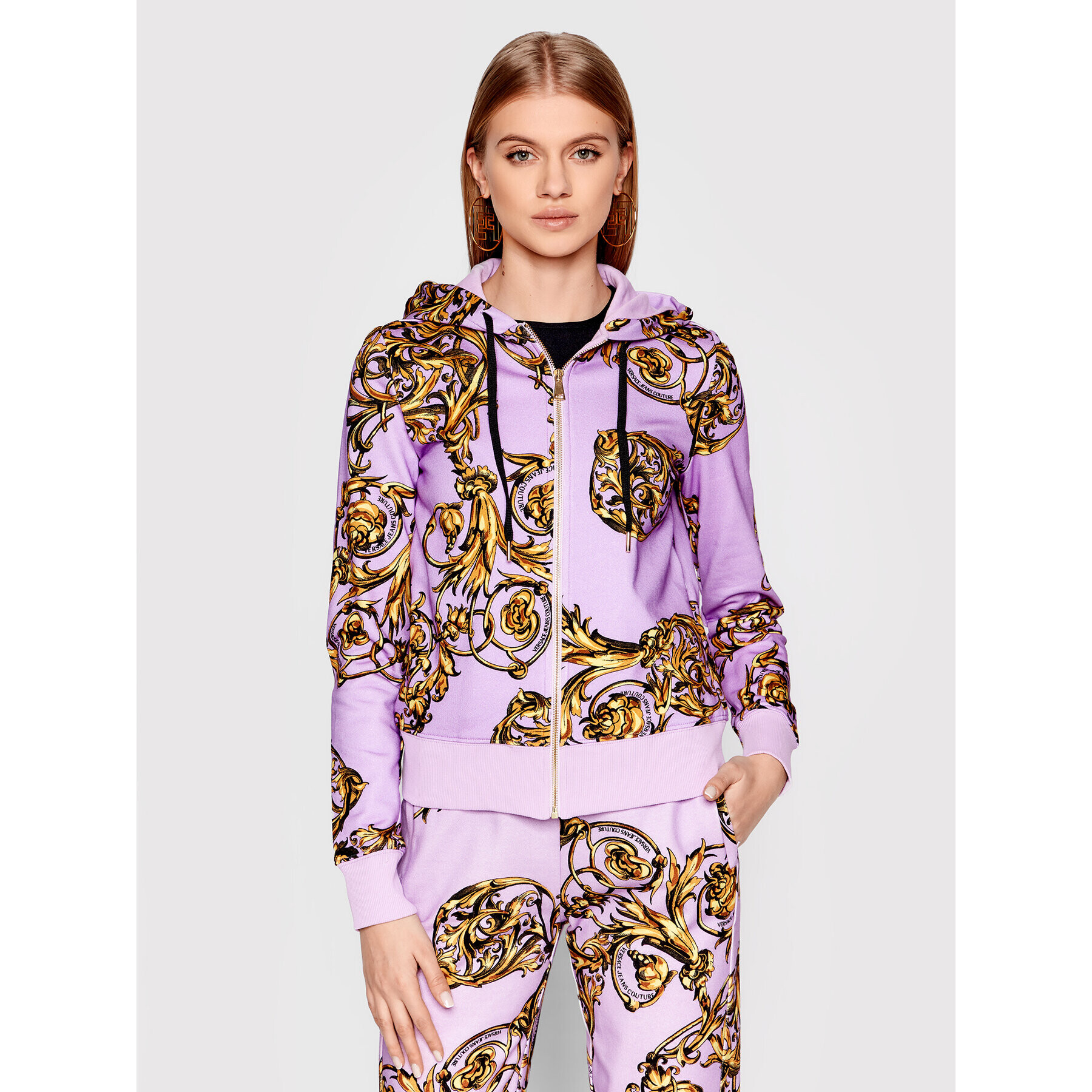 Versace Jeans Couture Bluză Regalia 72HAI306 Violet Regular Fit - Pled.ro