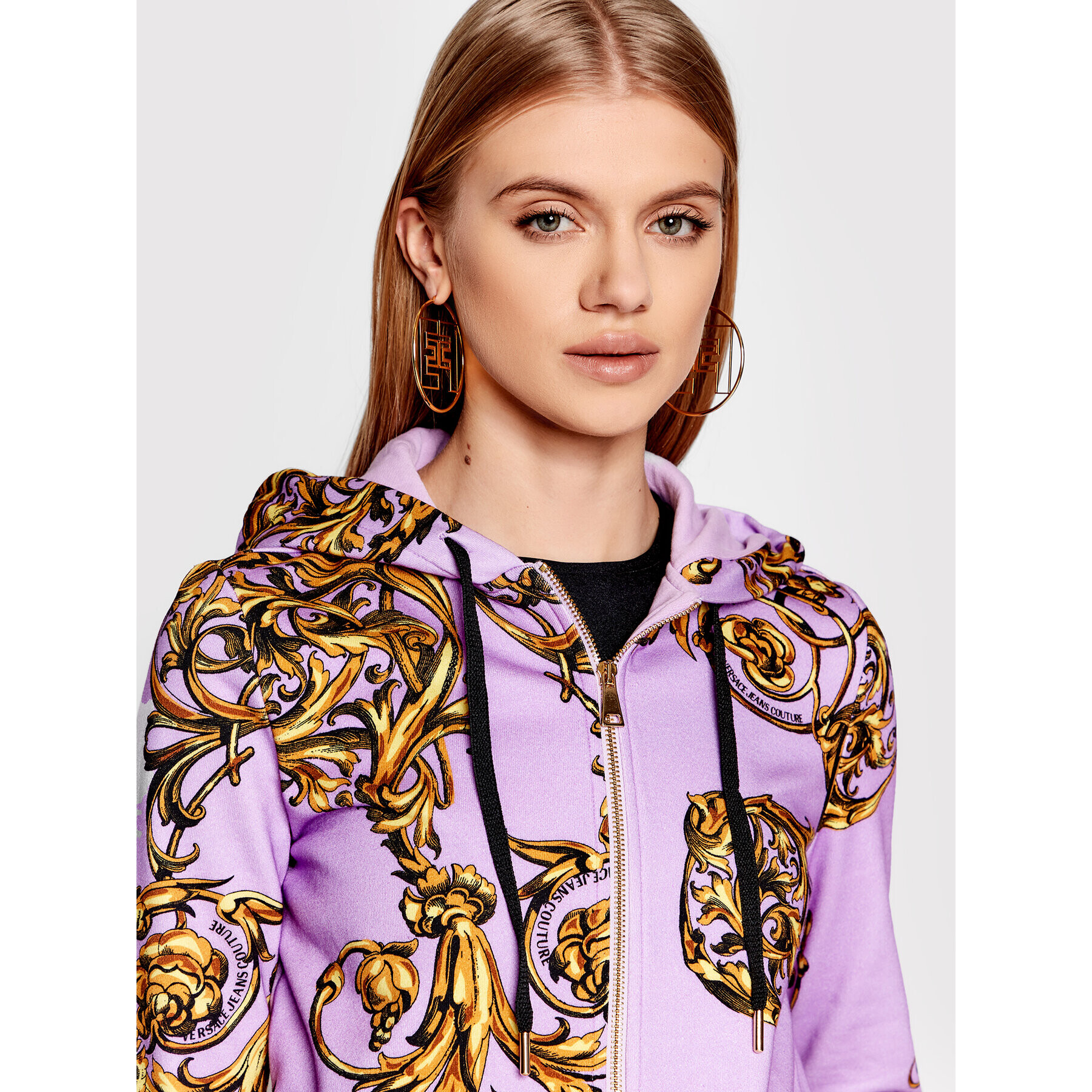 Versace Jeans Couture Bluză Regalia 72HAI306 Violet Regular Fit - Pled.ro