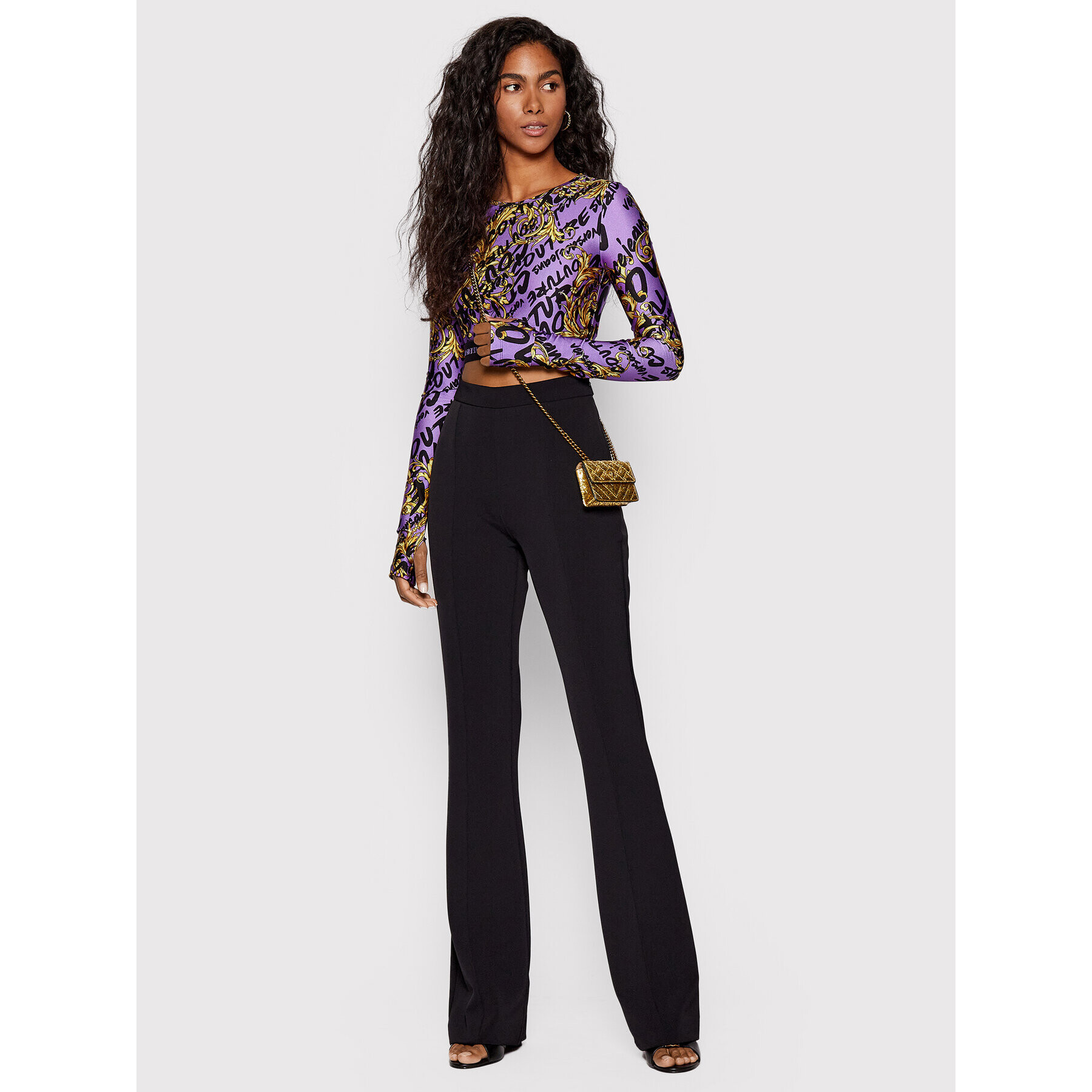 Versace Jeans Couture Bluză 73HAH218 Violet Slim Fit - Pled.ro