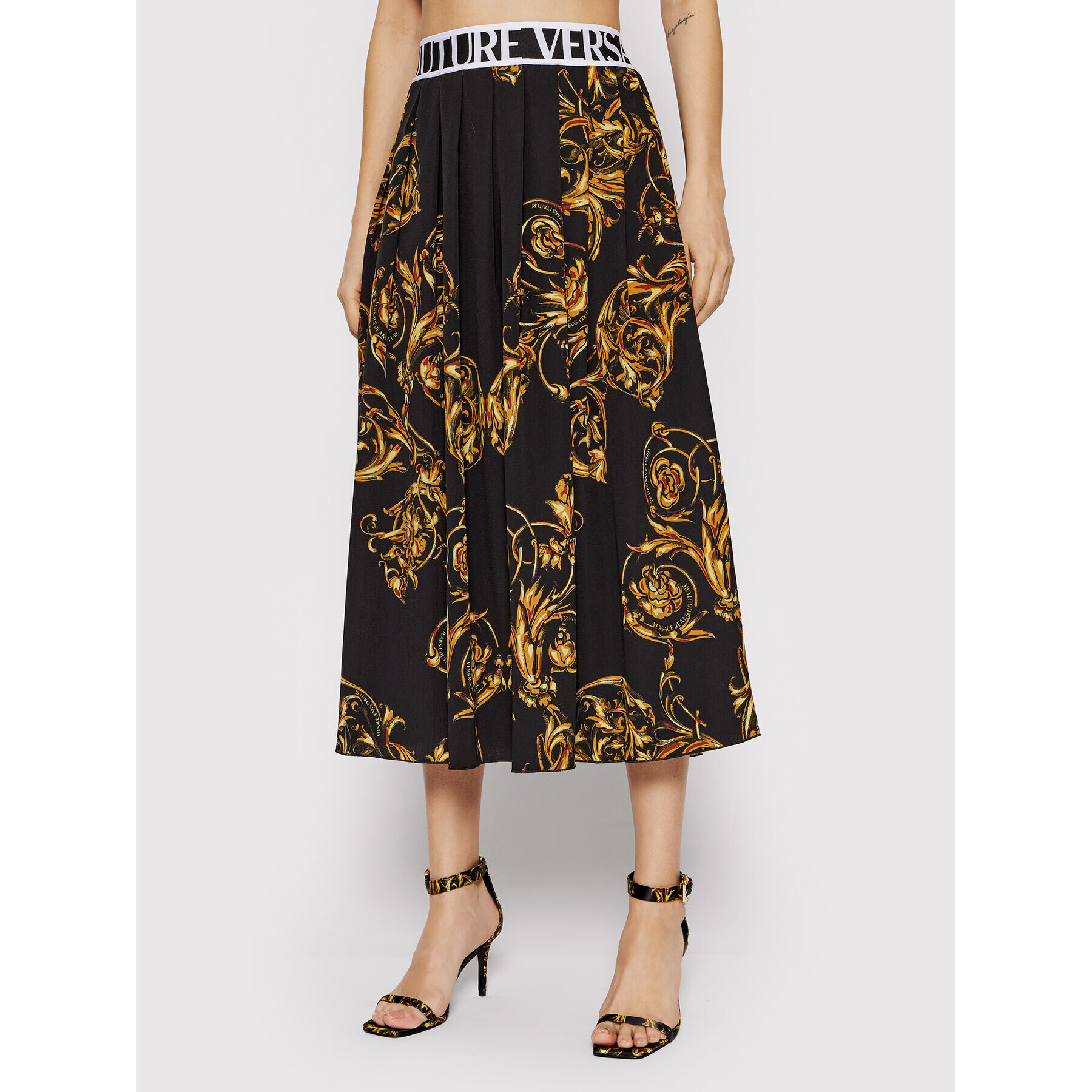 Versace Jeans Couture Fustă midi 72HAE805 Negru Relaxed Fit - Pled.ro