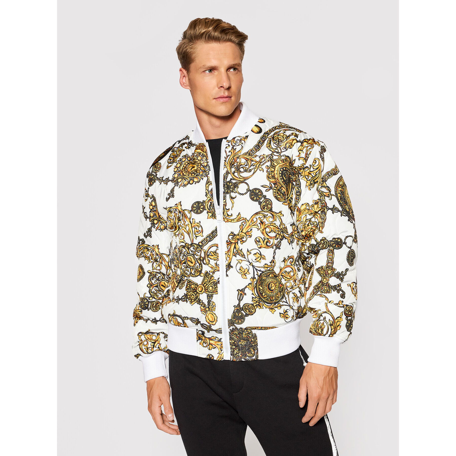 Versace Jeans Couture Geacă bomber 71GAS407 Alb Regular Fit - Pled.ro