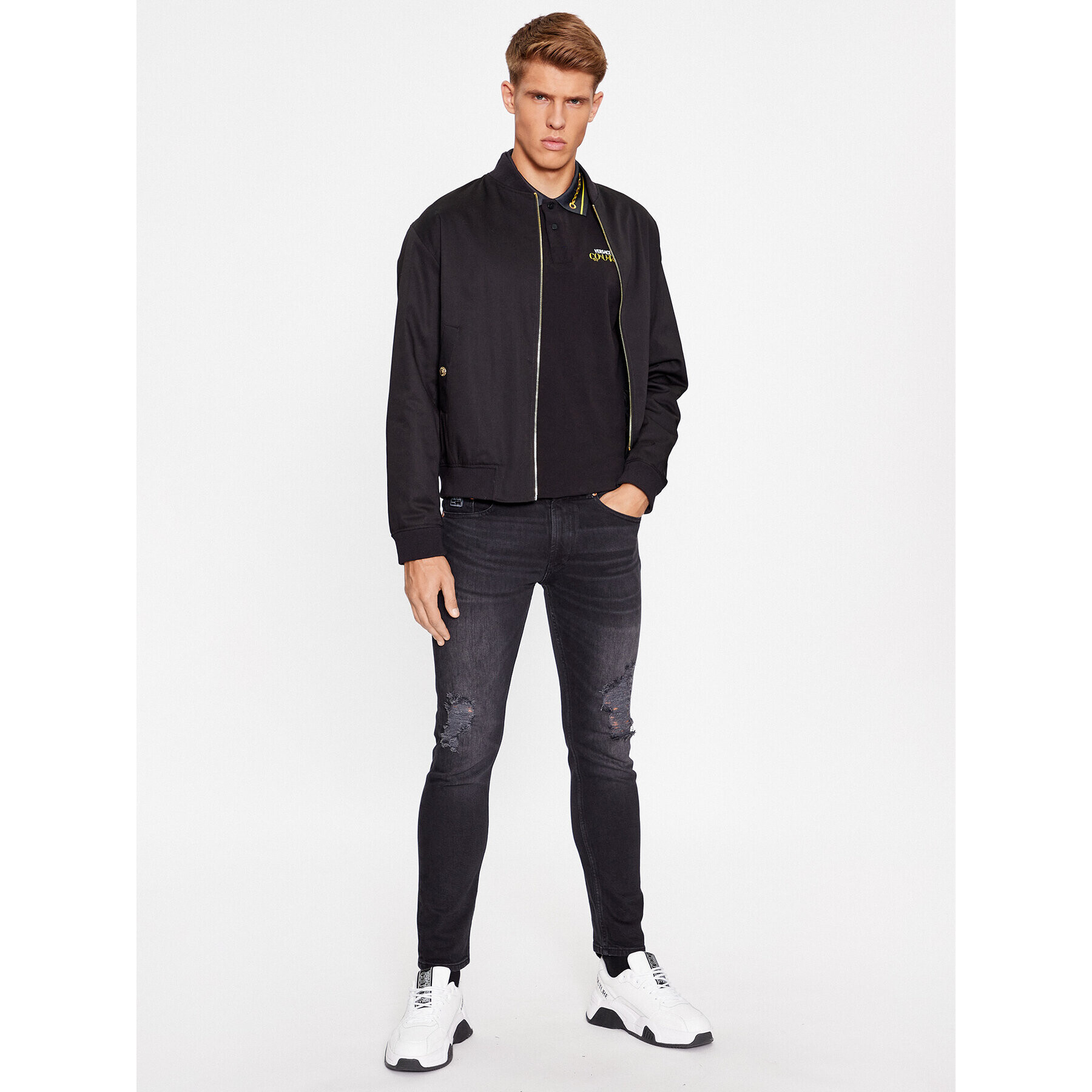 Versace Jeans Couture Geacă bomber 75GAS415 Negru Regular Fit - Pled.ro