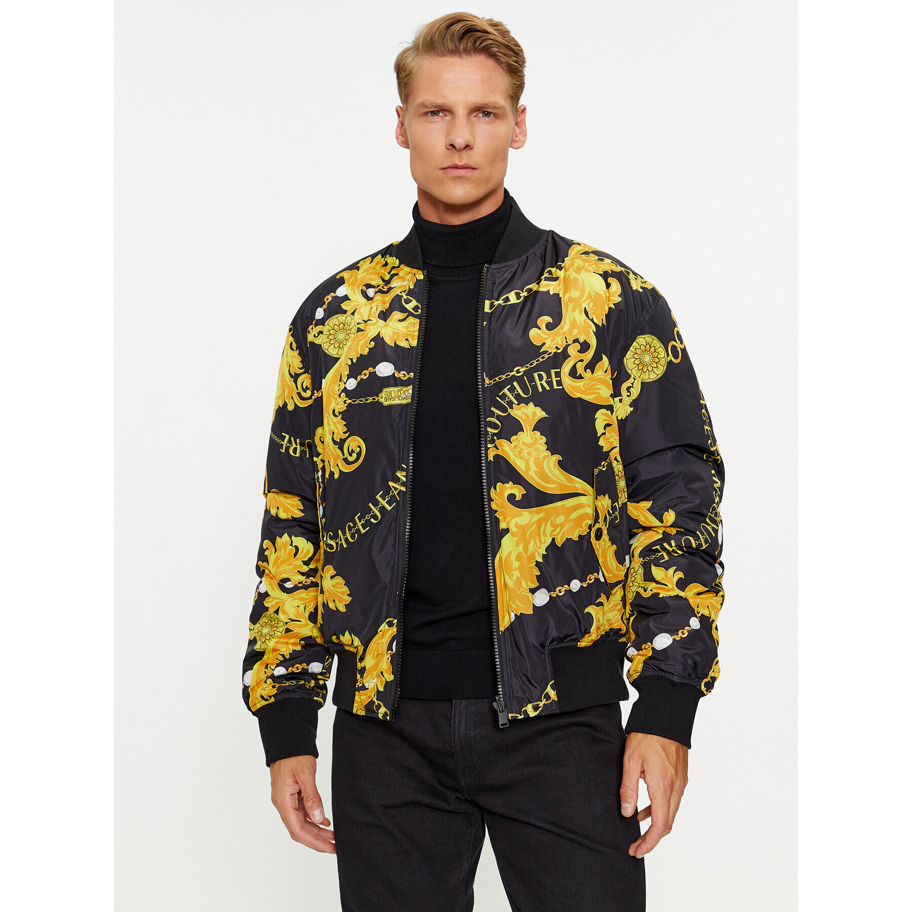 Versace Jeans Couture Geacă bomber 75GASD04 Negru Regular Fit - Pled.ro