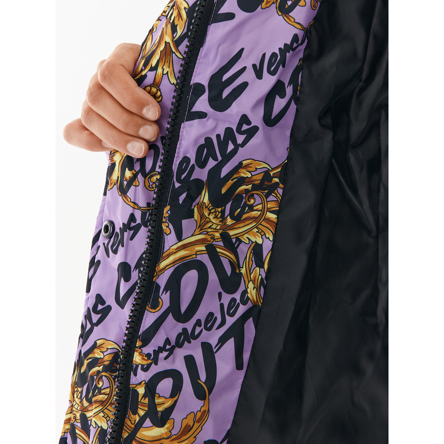 Versace Jeans Couture Geacă de iarnă 73HAT400 Violet Oversize - Pled.ro