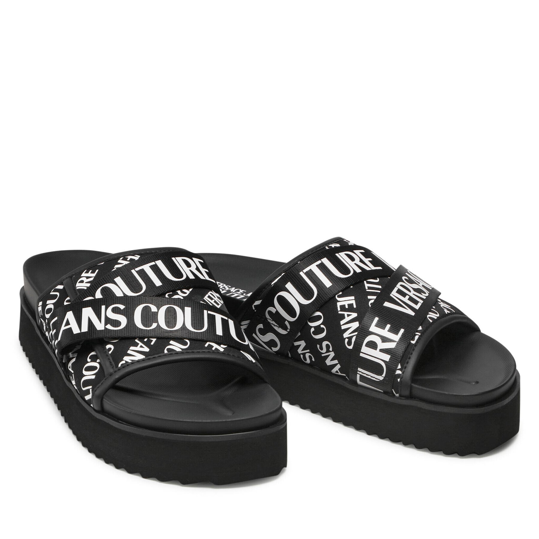 Versace Jeans Couture Șlapi 72YA3SM2 Negru - Pled.ro