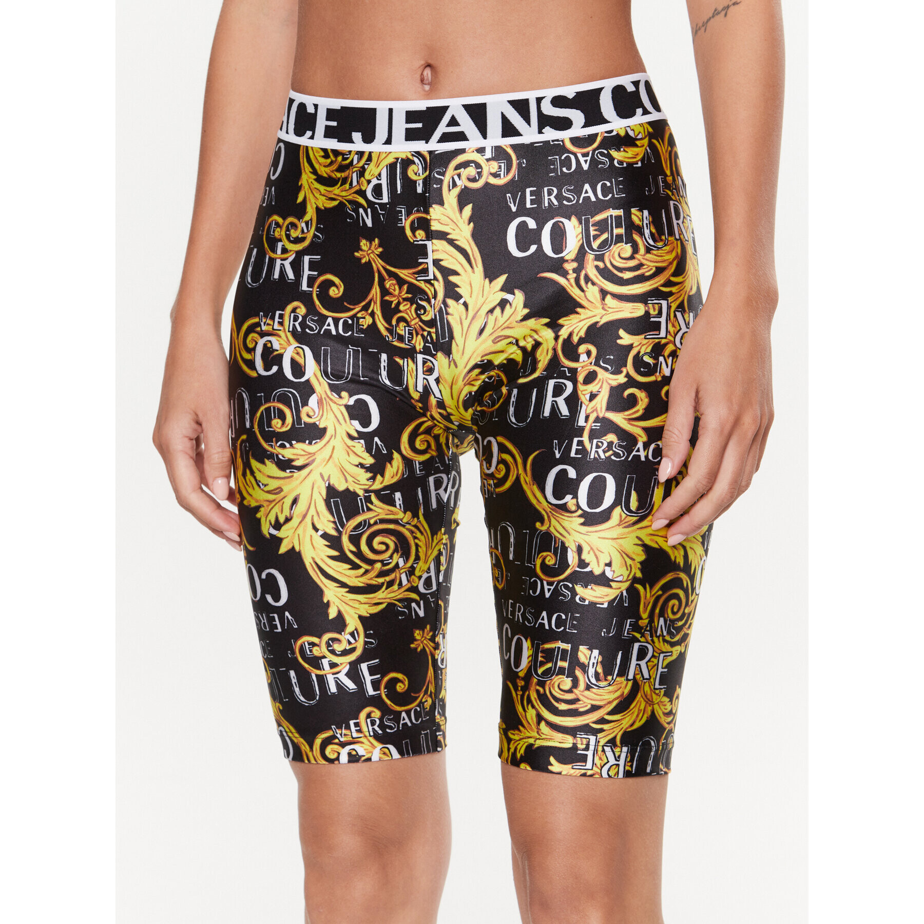 Versace Jeans Couture Pantaloni scurți sport 74HAC106 Negru Slim Fit - Pled.ro