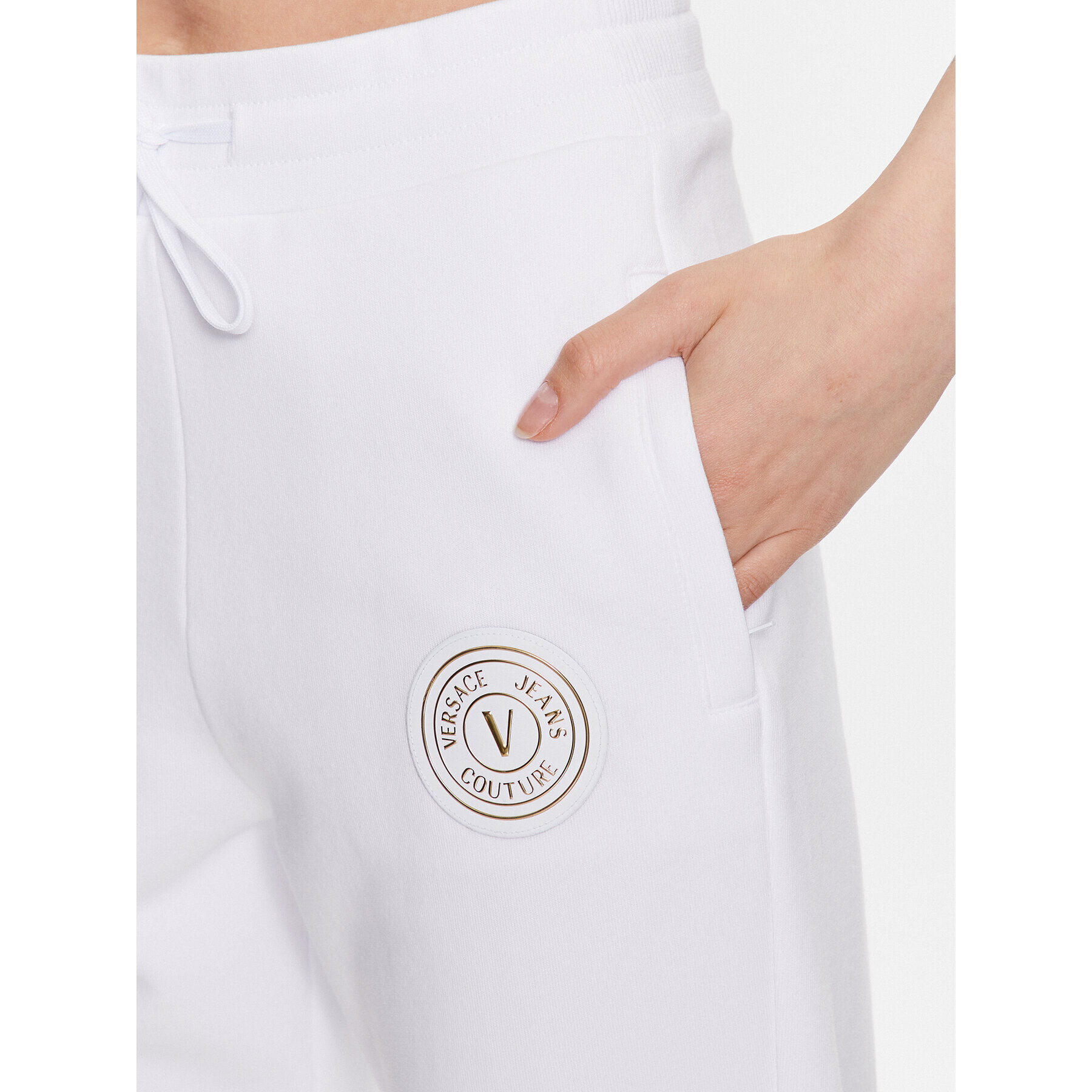 Versace Jeans Couture Pantaloni trening 74HAAY01 Alb Regular Fit - Pled.ro