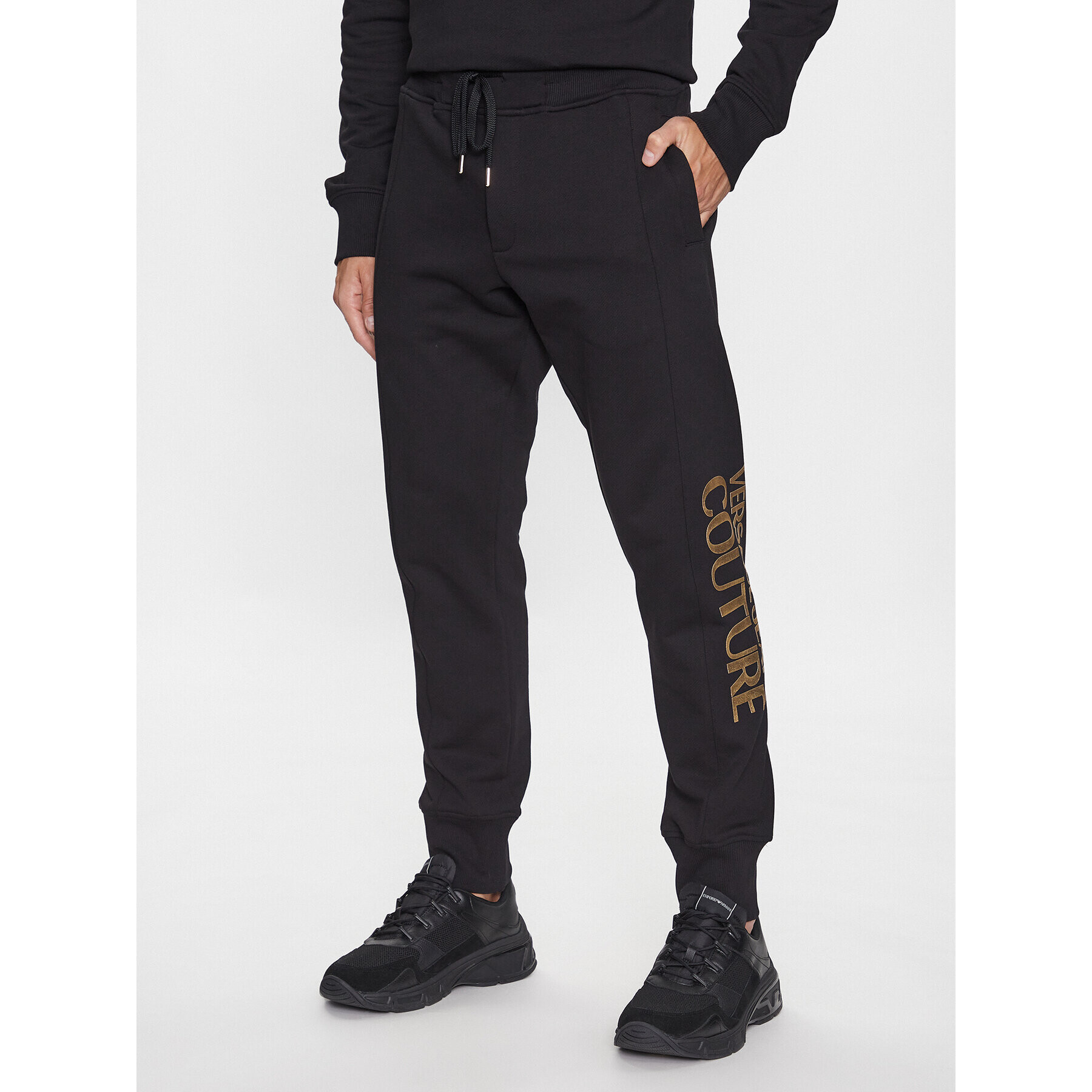 Versace Jeans Couture Pantaloni trening 75GAAT01 Negru Regular Fit - Pled.ro