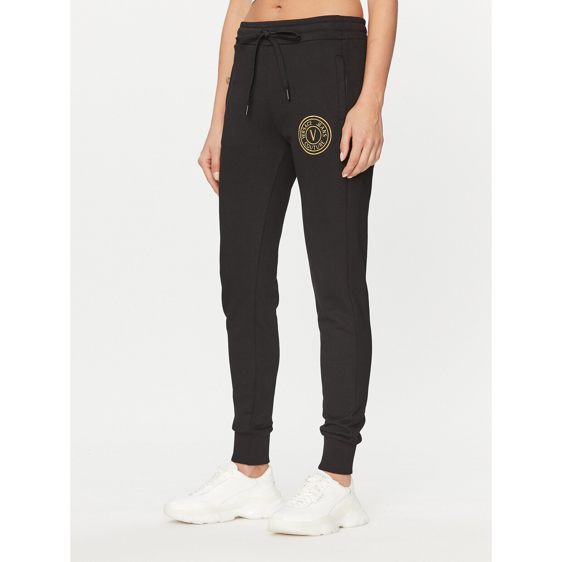 Versace Jeans Couture Pantaloni trening 75HAAT06 Negru Regular Fit - Pled.ro