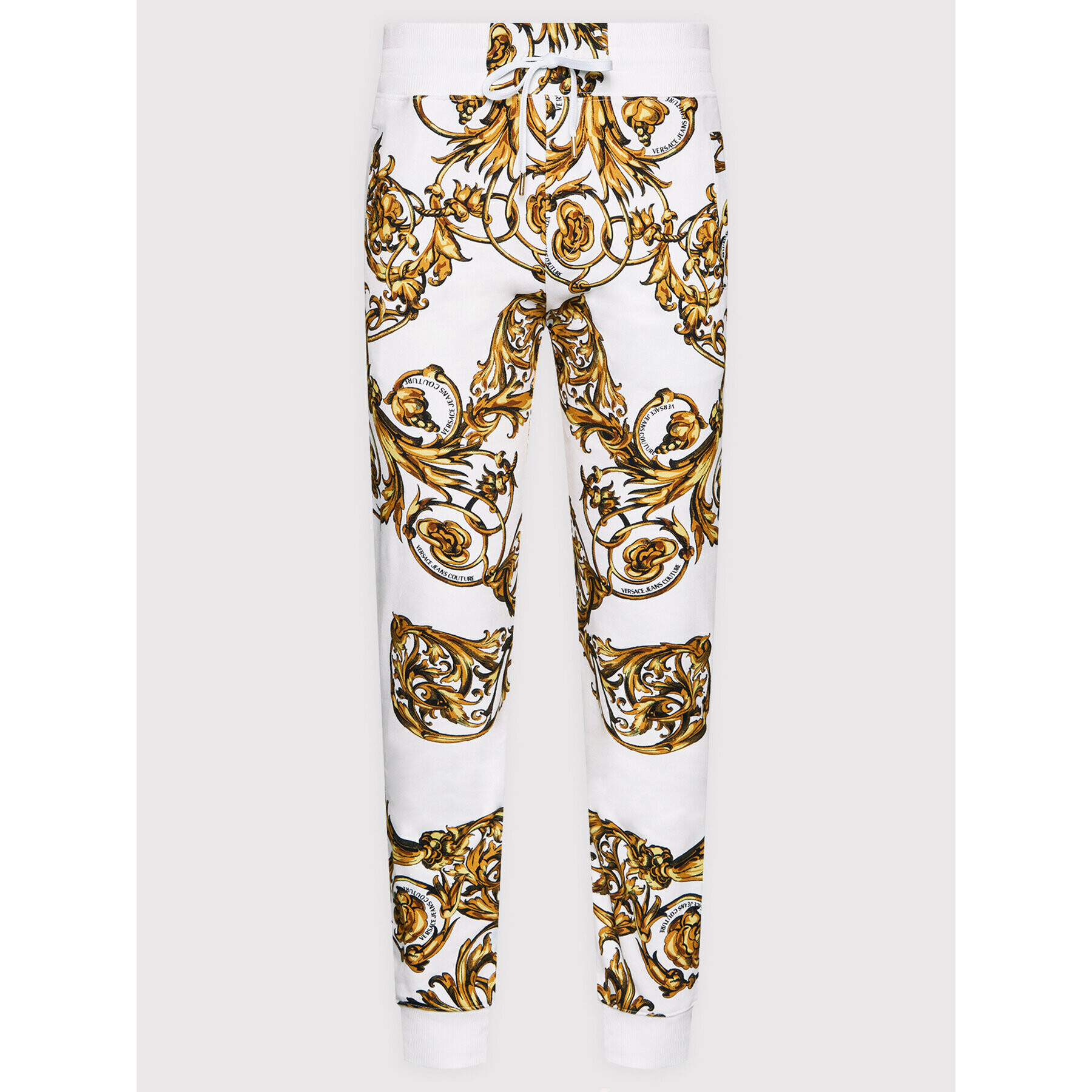 Versace Jeans Couture Pantaloni trening Print Garland 72GAA3B0 Alb Regular Fit - Pled.ro