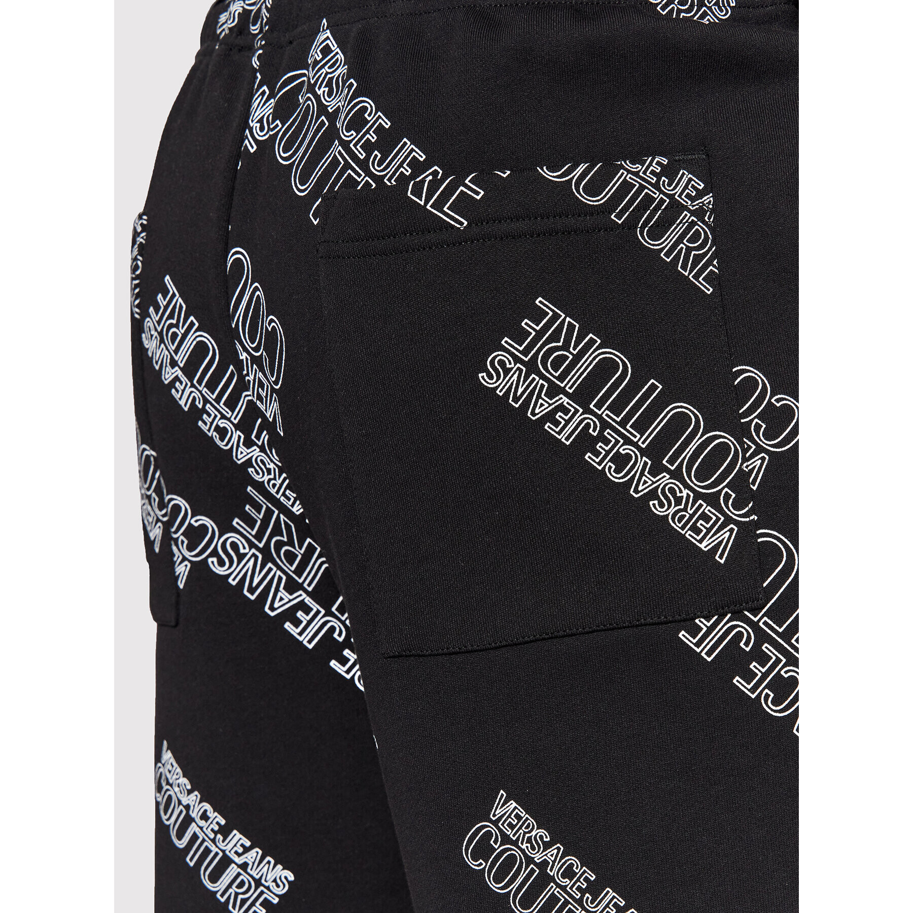 Versace Jeans Couture Pantaloni trening Print Logo 72GAA316 Negru Regular Fit - Pled.ro