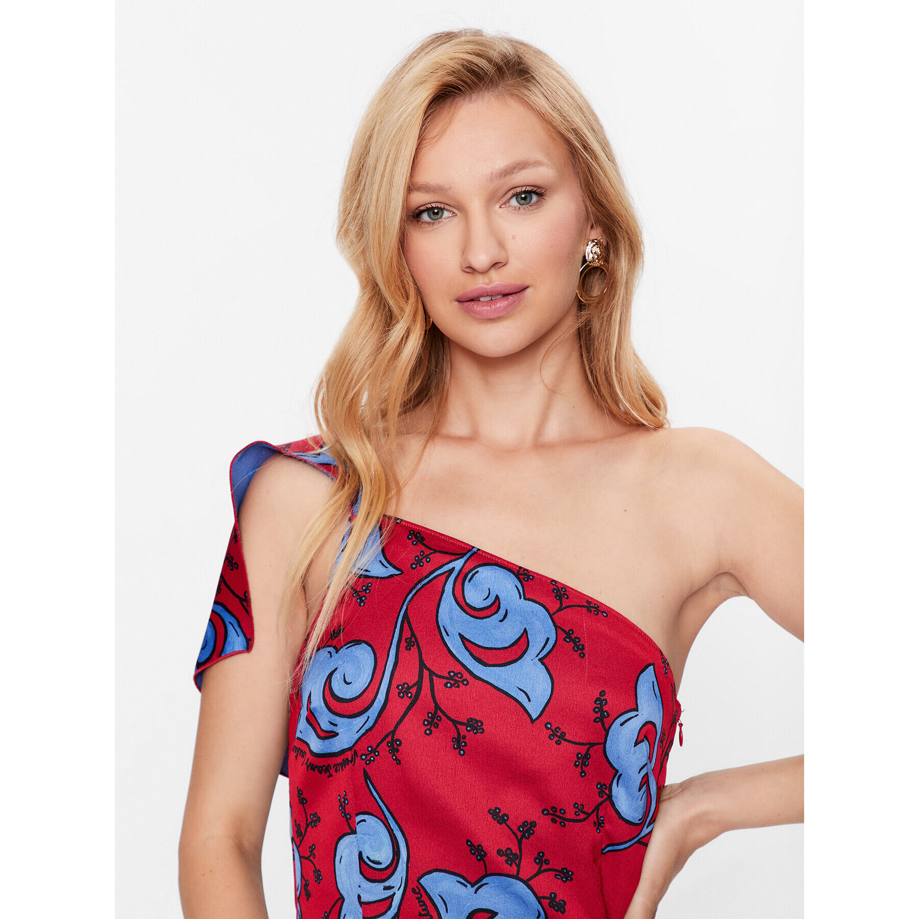 Versace Jeans Couture Rochie cocktail 74HAO911 Roșu Slim Fit - Pled.ro