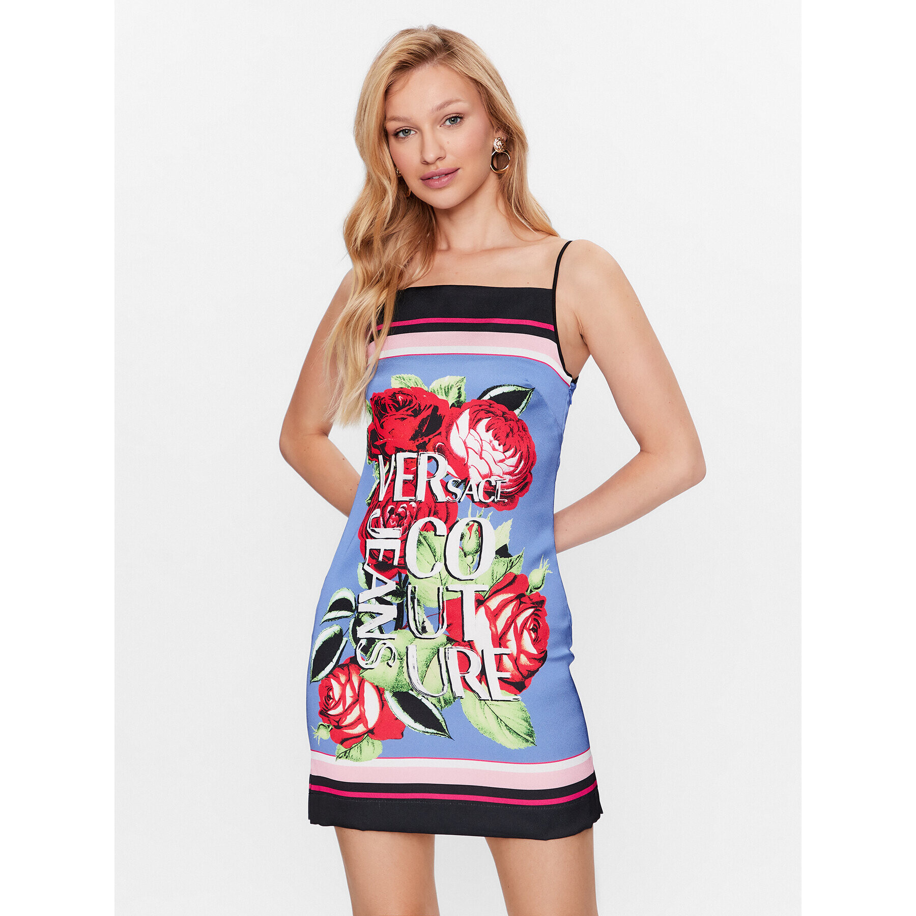 Versace Jeans Couture Rochie de vară 74HAO936 Albastru Regular Fit - Pled.ro