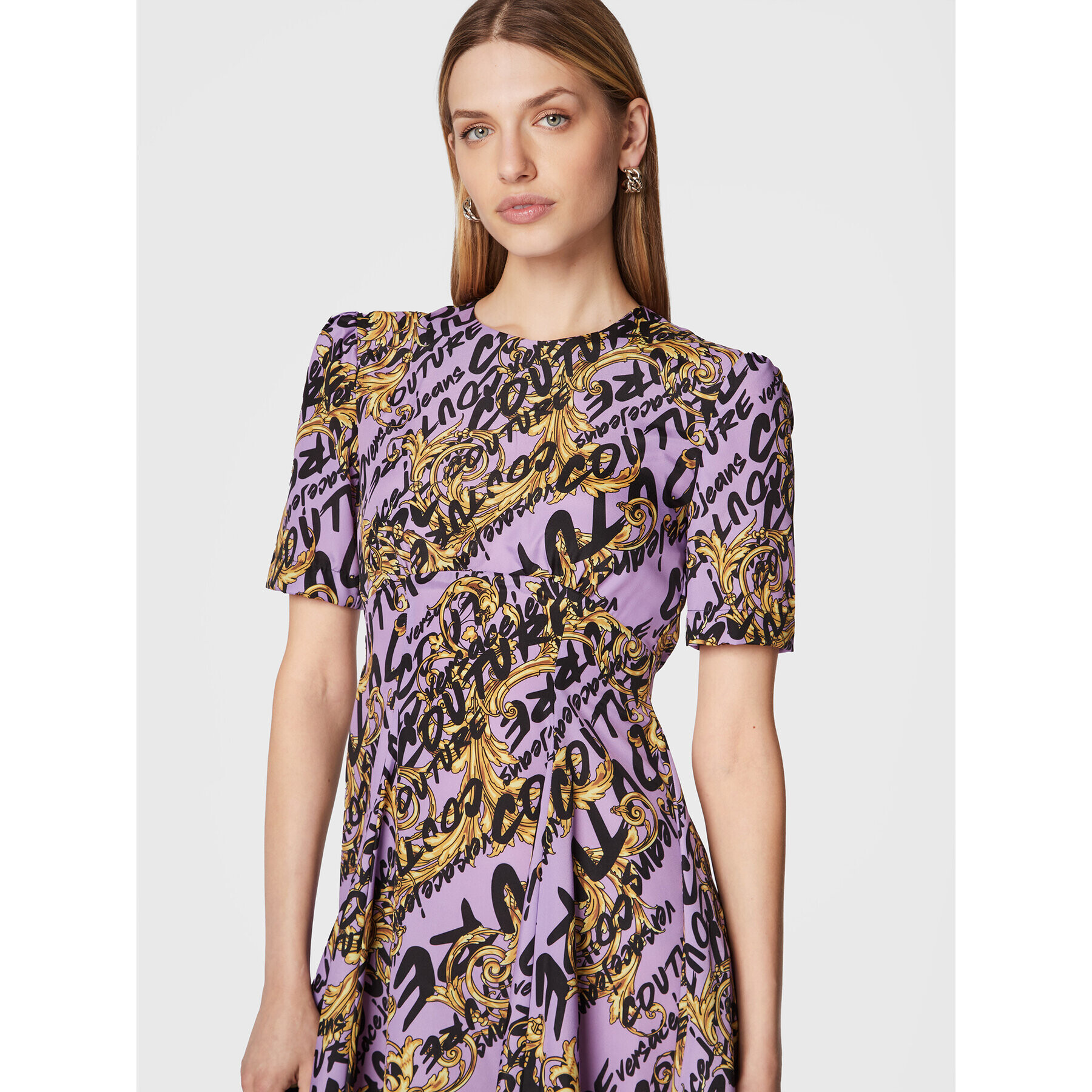 Versace Jeans Couture Rochie de zi 73HAO902 Violet Regular Fit - Pled.ro