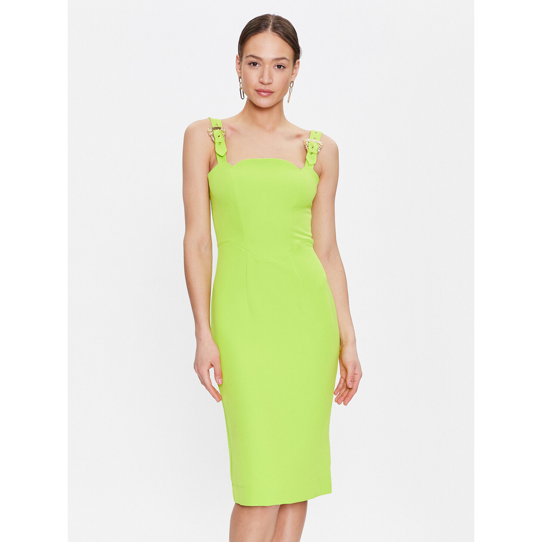 Versace Jeans Couture Rochie de zi 74HAO935 Verde Regular Fit - Pled.ro