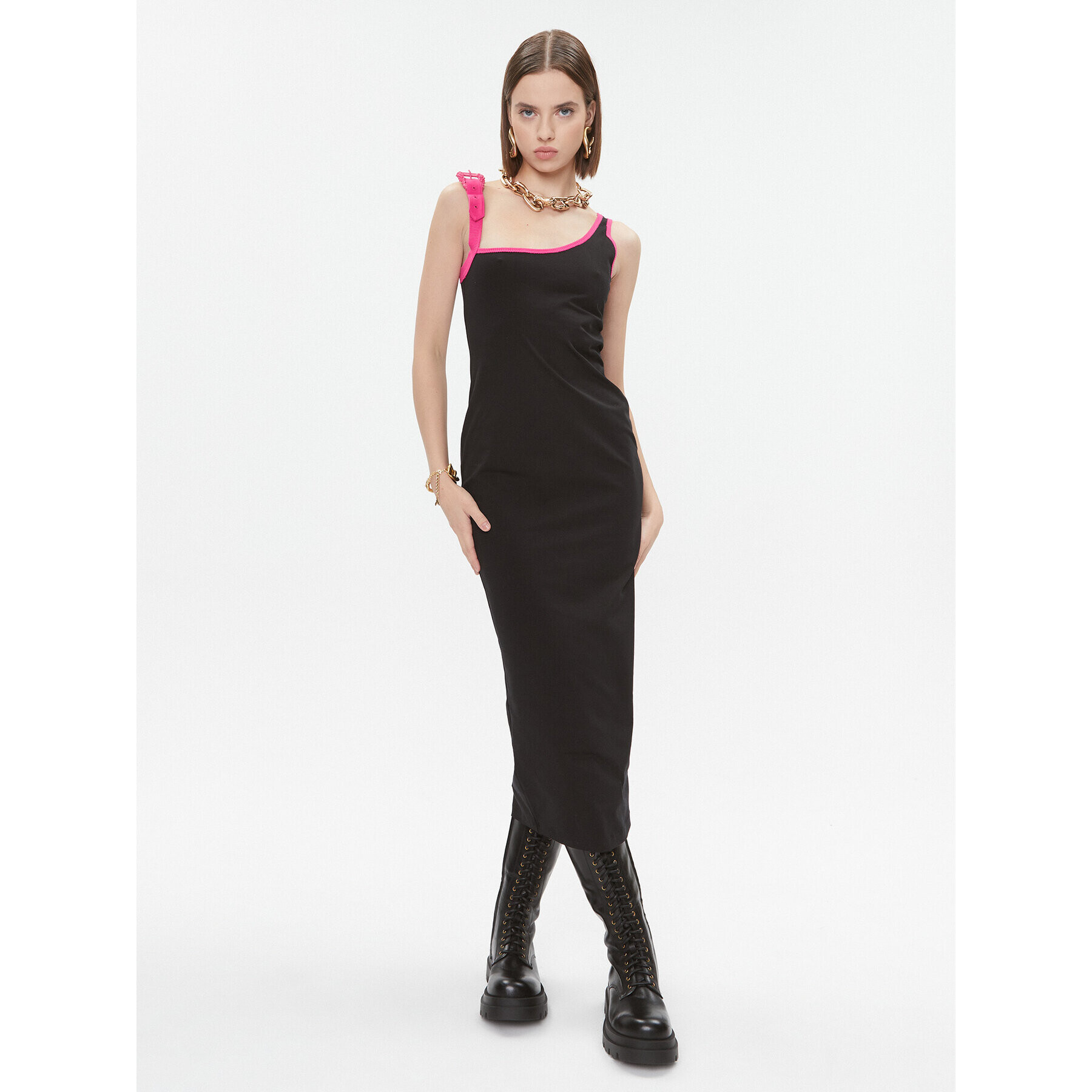 Versace Jeans Couture Rochie de zi 75HAO976 Negru Slim Fit - Pled.ro