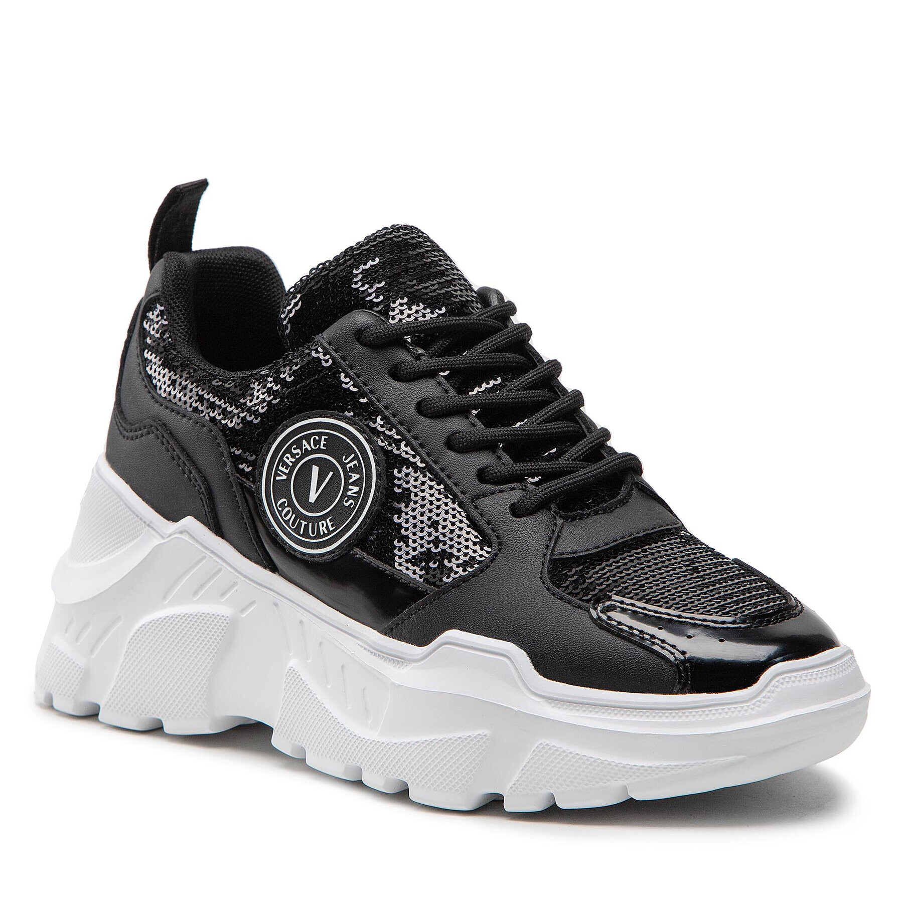 Versace Jeans Couture Sneakers 73VA3SC7 Negru - Pled.ro