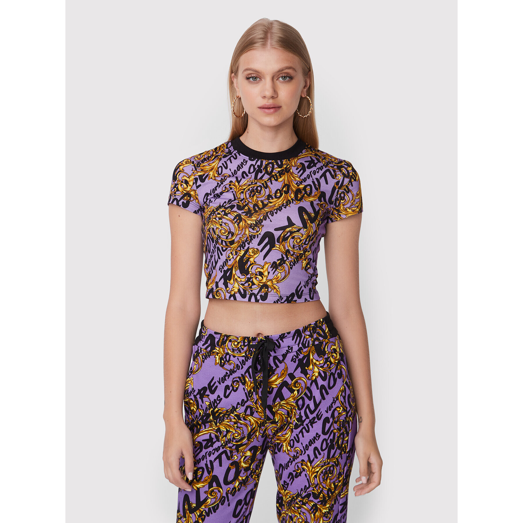 Versace Jeans Couture Top 73HAH602 Violet Slim Fit - Pled.ro