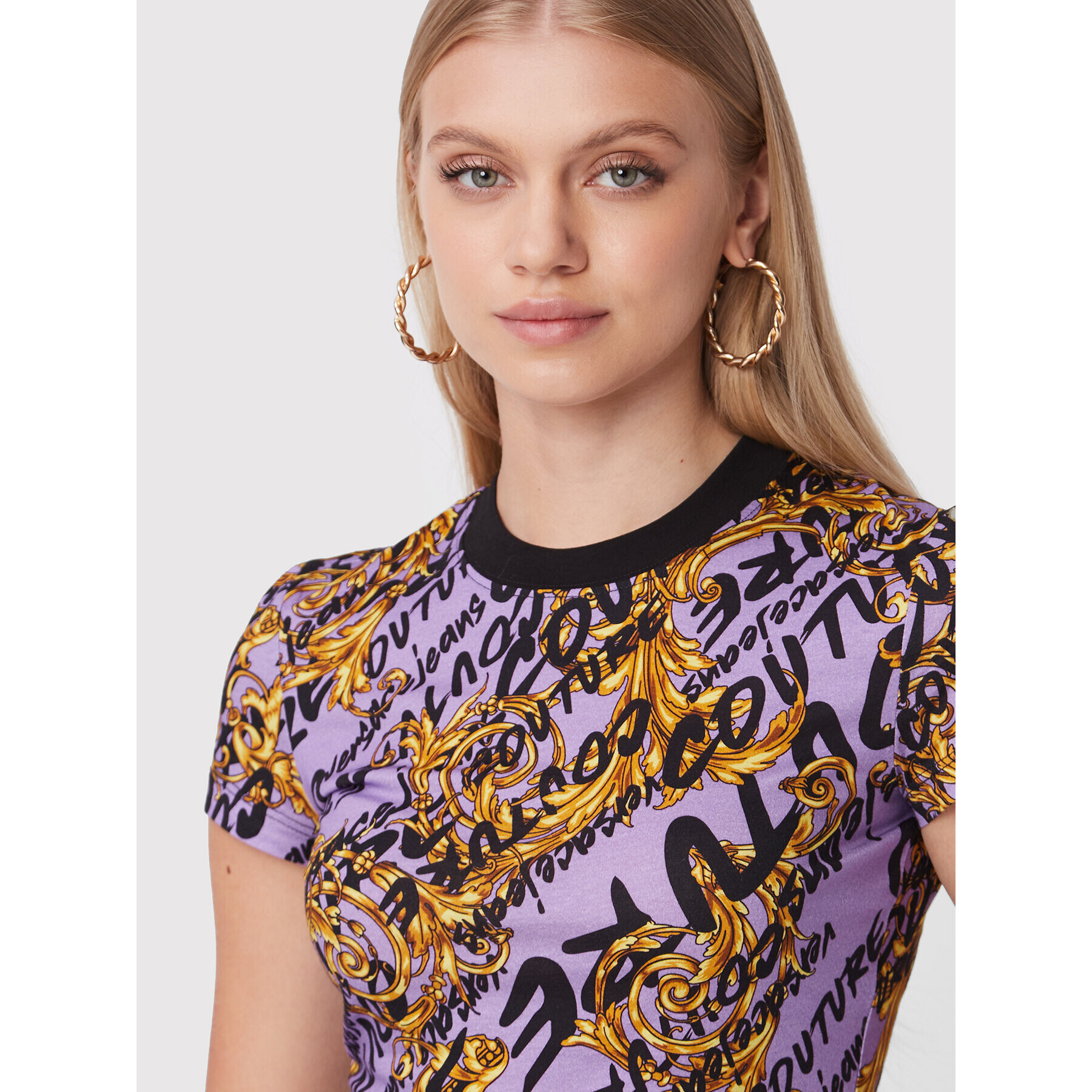 Versace Jeans Couture Top 73HAH602 Violet Slim Fit - Pled.ro