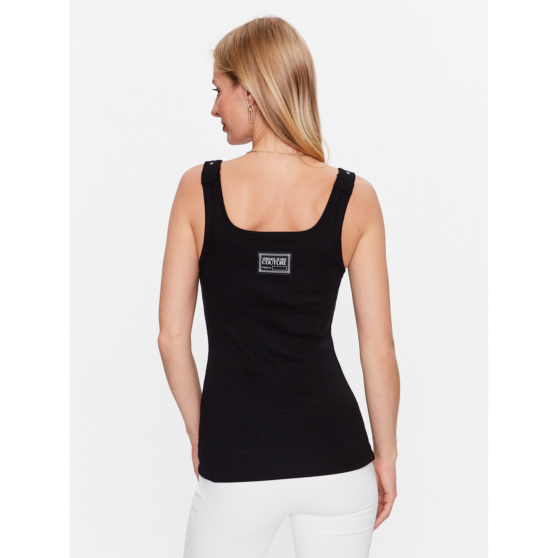 Versace Jeans Couture Top 74HAM619 Negru Regular Fit - Pled.ro