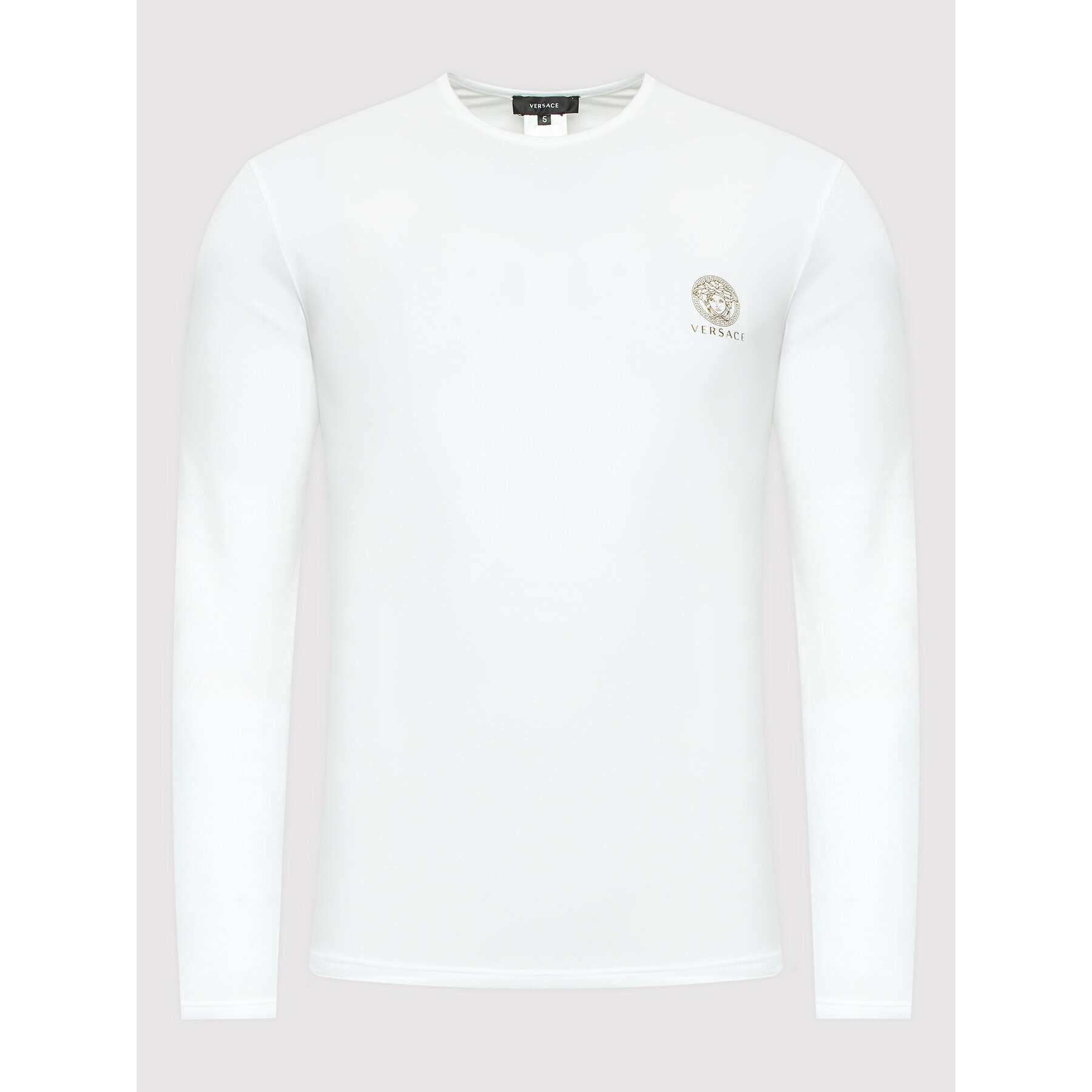 Versace Longsleeve Girocollo AUU01007 Alb Regular Fit - Pled.ro