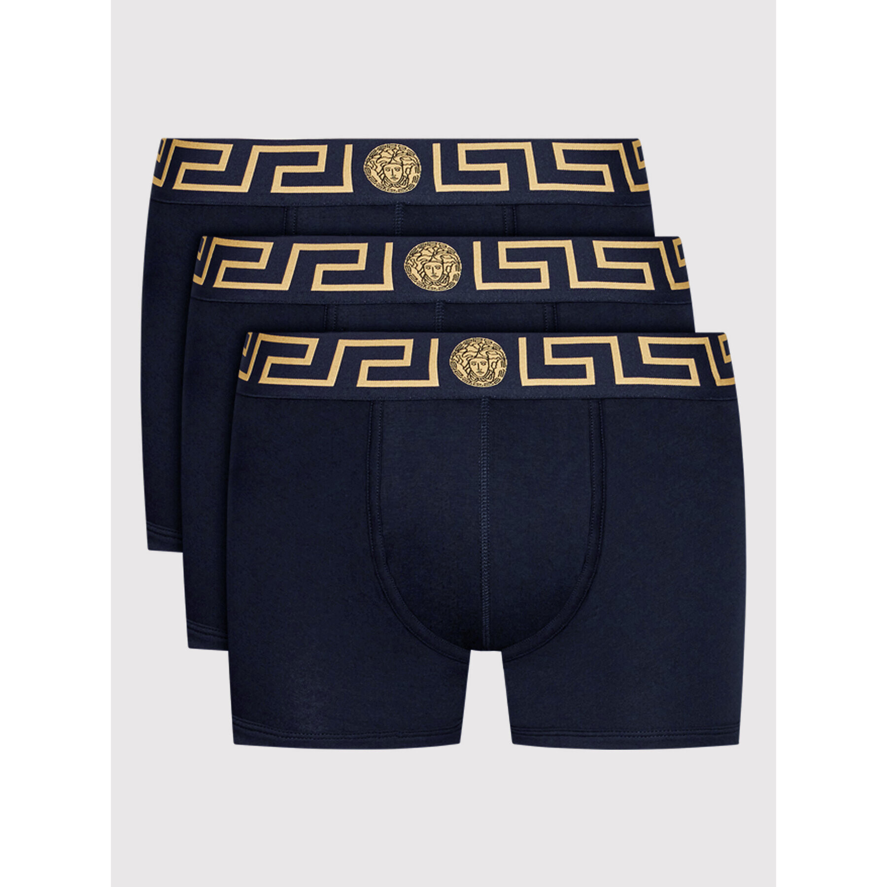 Versace Set 3 perechi de boxeri Greca AU10326 Bleumarin - Pled.ro