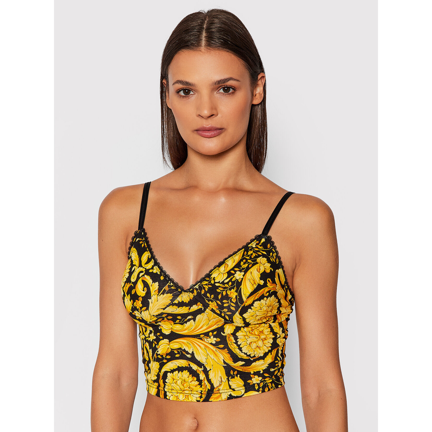 Versace Sutien Bralette Barocco 1001390 Galben - Pled.ro