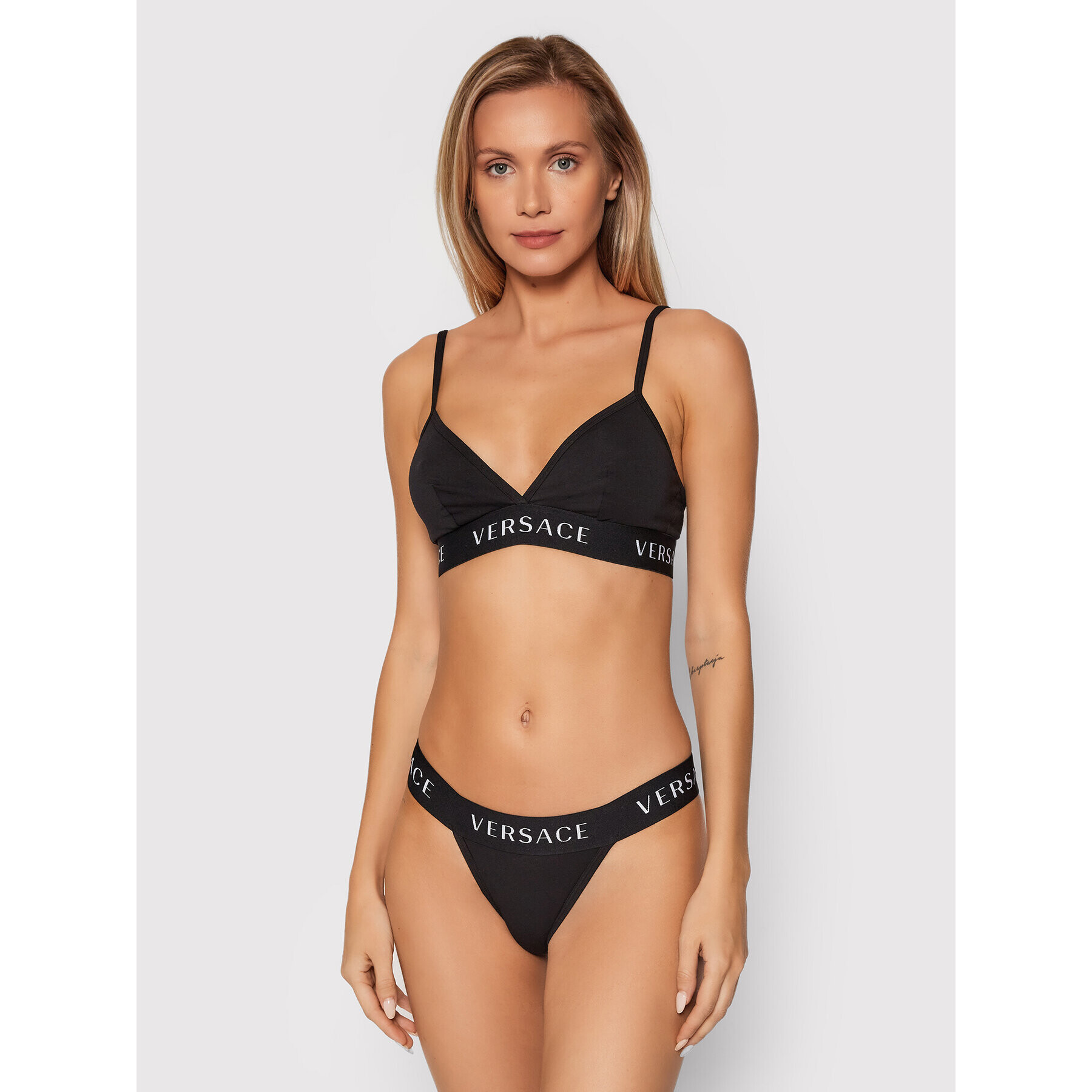 Versace Sutien Bralette Donna AUD04067 Negru - Pled.ro